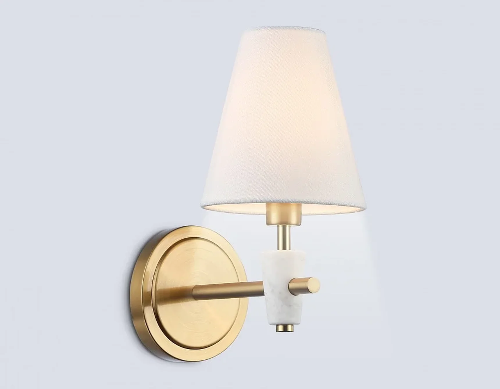 Настенный светильник с абажуром LH75047 BS/WH латунь/белый E14 max 40W 230*140*270