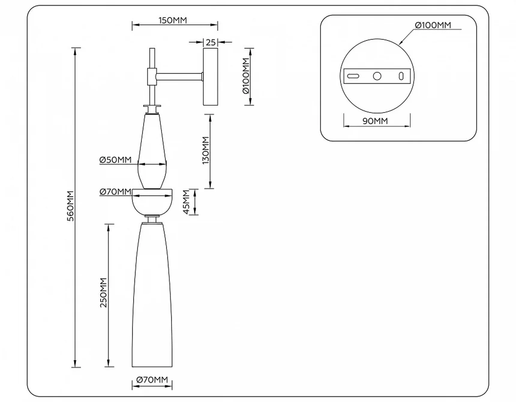Светильник настенный LH75369 GD/WH золото/белый G9 max 28W 70*150*560