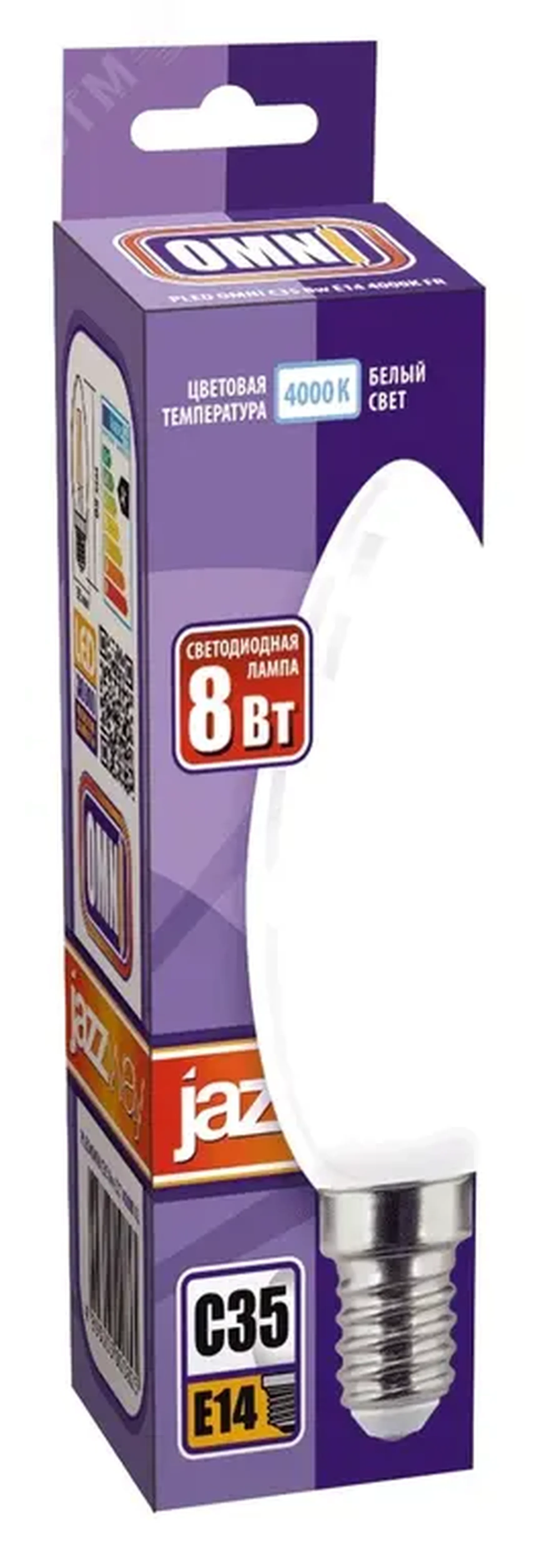 Лампа светодиодная декоративная PLED OMNI C35 8w E14 4000K FR