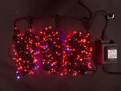 Светодиодная гирлянда Rich LED 3 Нити по 20 м, RGB Хамелеон, 600 LED, 36 В, черный провод, RL-T3*20N-B/ARGB