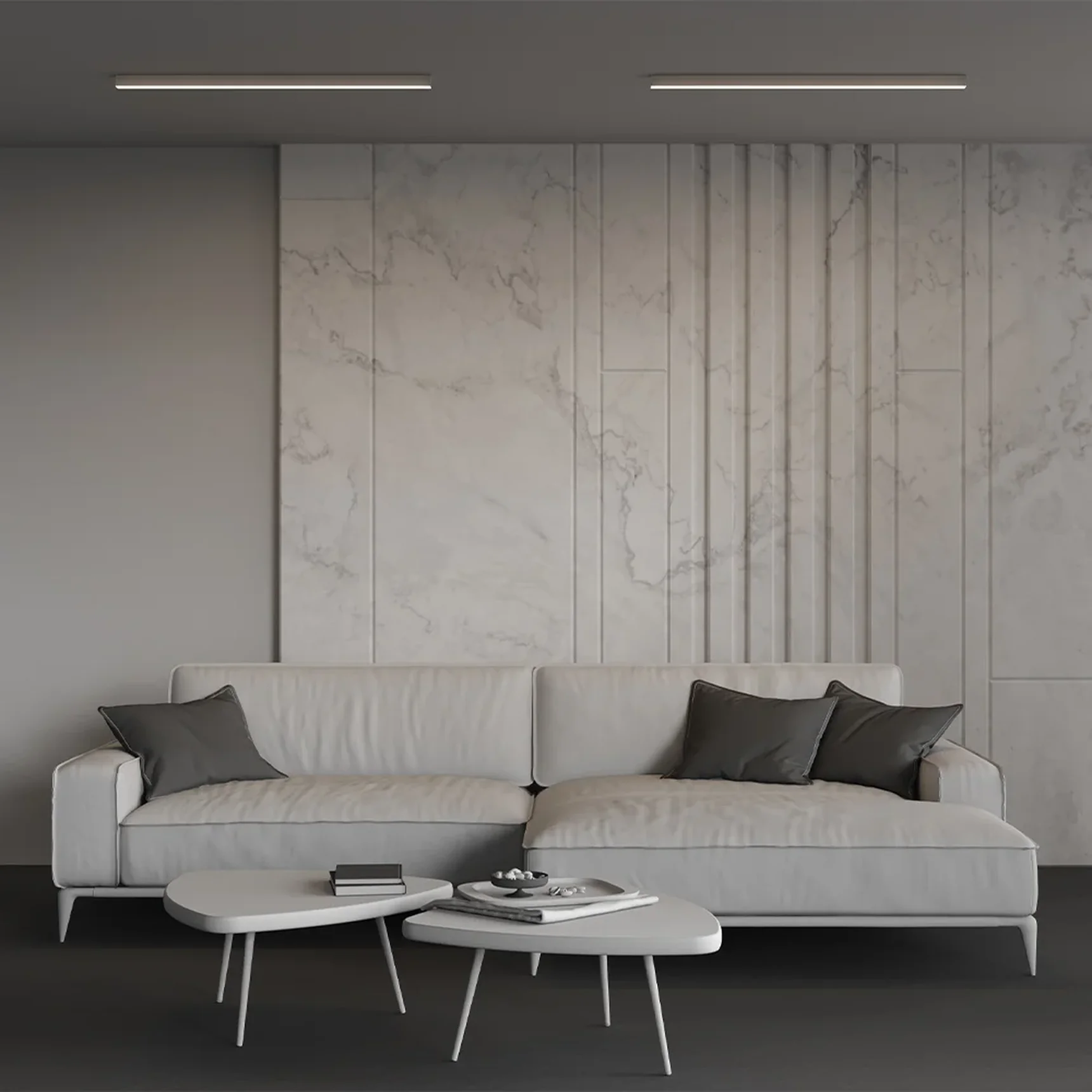 Линейный светильник накладной 3000K 35x35 24 Вт (Серебро, 1 м), LL311003