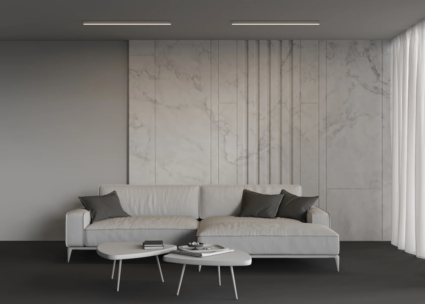 Линейный светильник накладной 3000K 35x35 24 Вт (Серебро, 1 м), LL311003