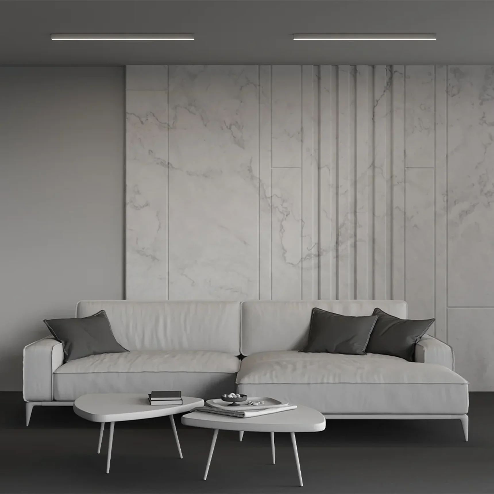 Линейный светильник накладной 4000K 35x35 24 Вт (Серебро, 1 м), LL311004