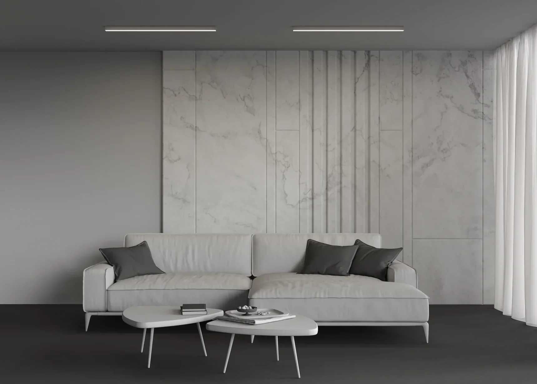 Линейный светильник накладной 4000K 35x35 24 Вт (Серебро, 1 м), LL311004