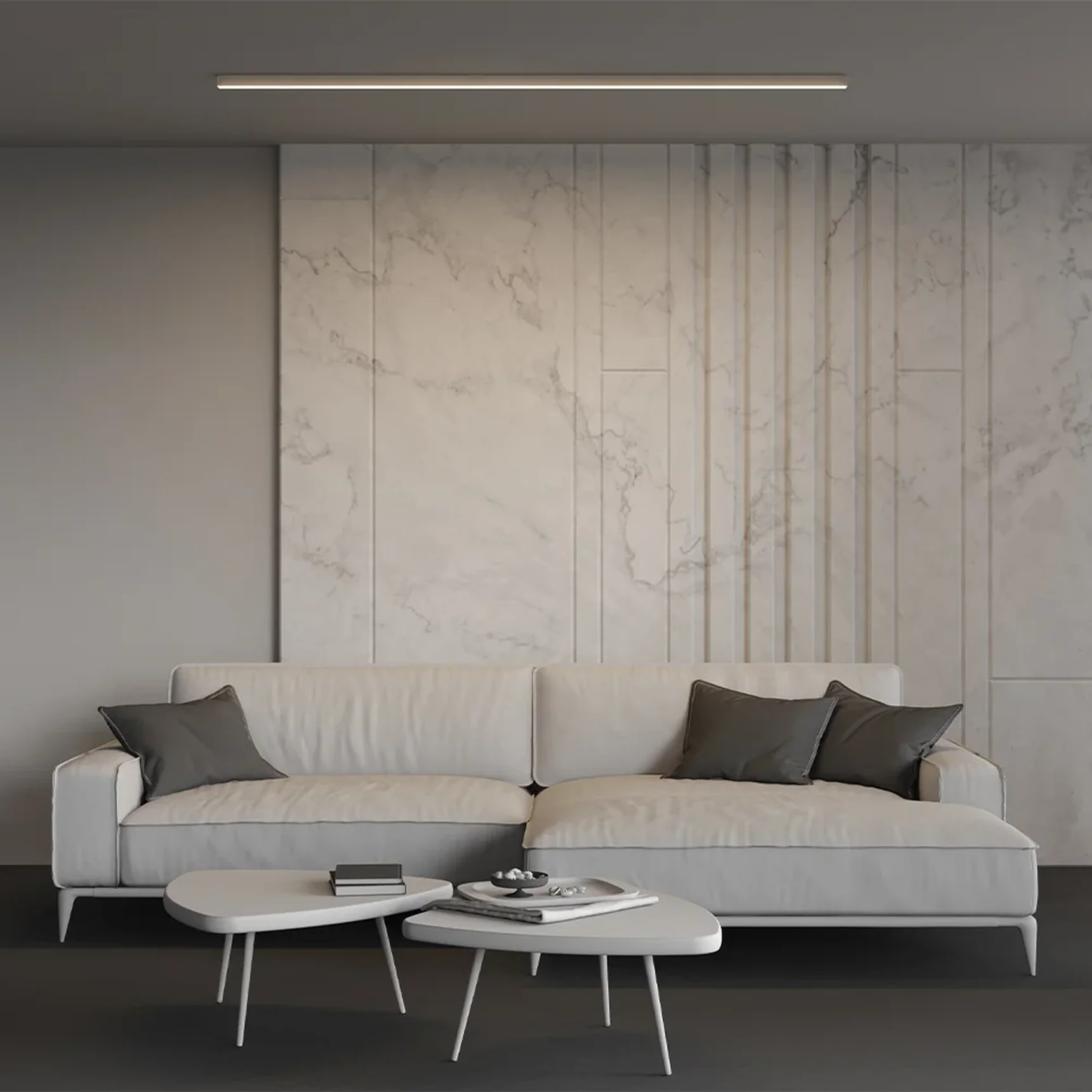 Линейный светильник накладной 3000K 35x35 48 Вт (Серебро, 2 м), LL311007