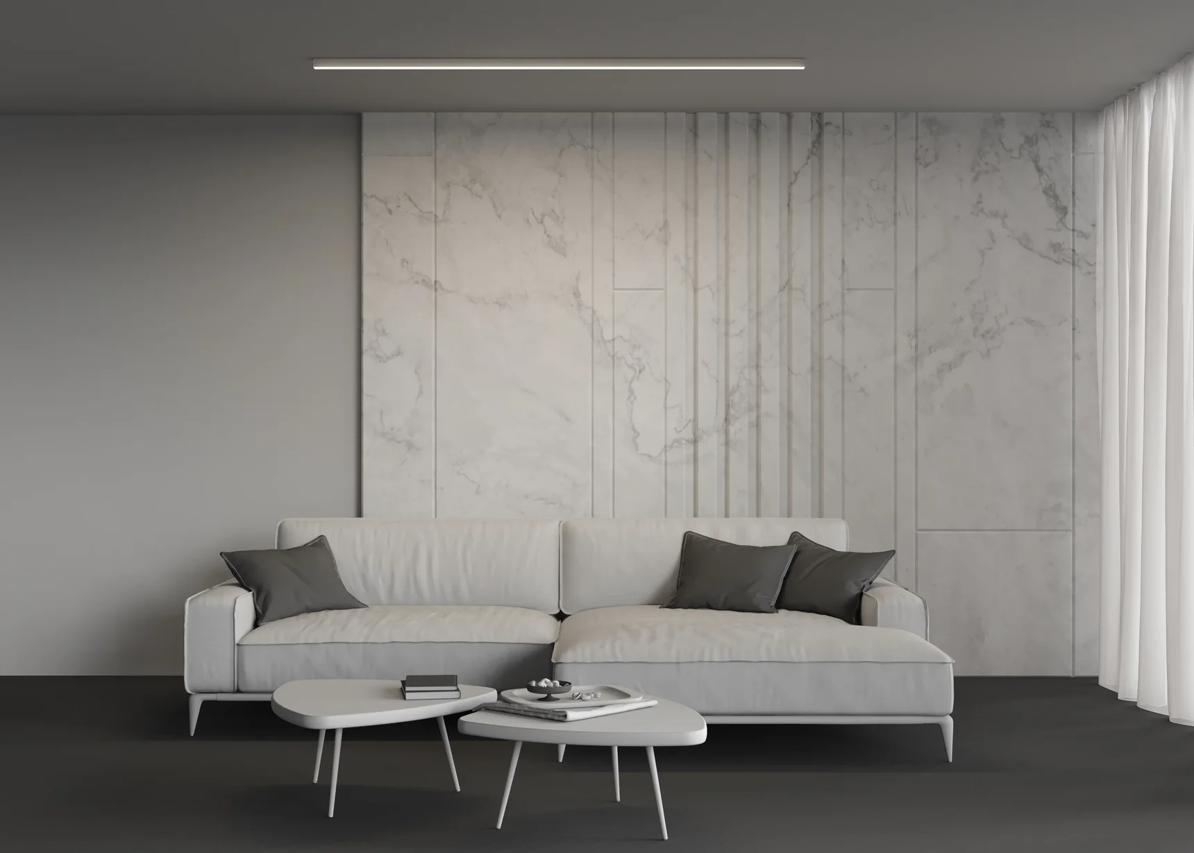 Линейный светильник накладной 4000K 35x35 48 Вт (Серебро, 2 м), LL311008