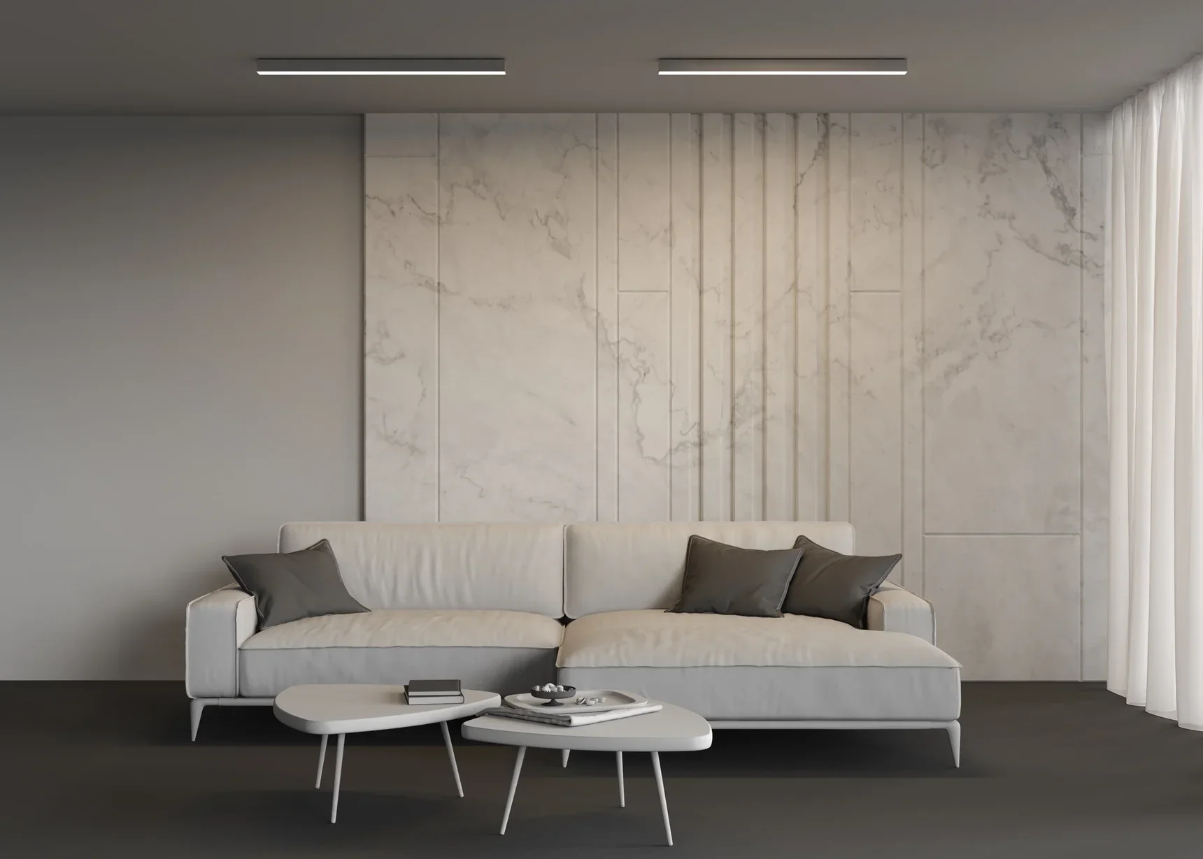 Линейный светильник накладной 3000K 50x50 24 Вт (Серебро, 1 м), LL311019