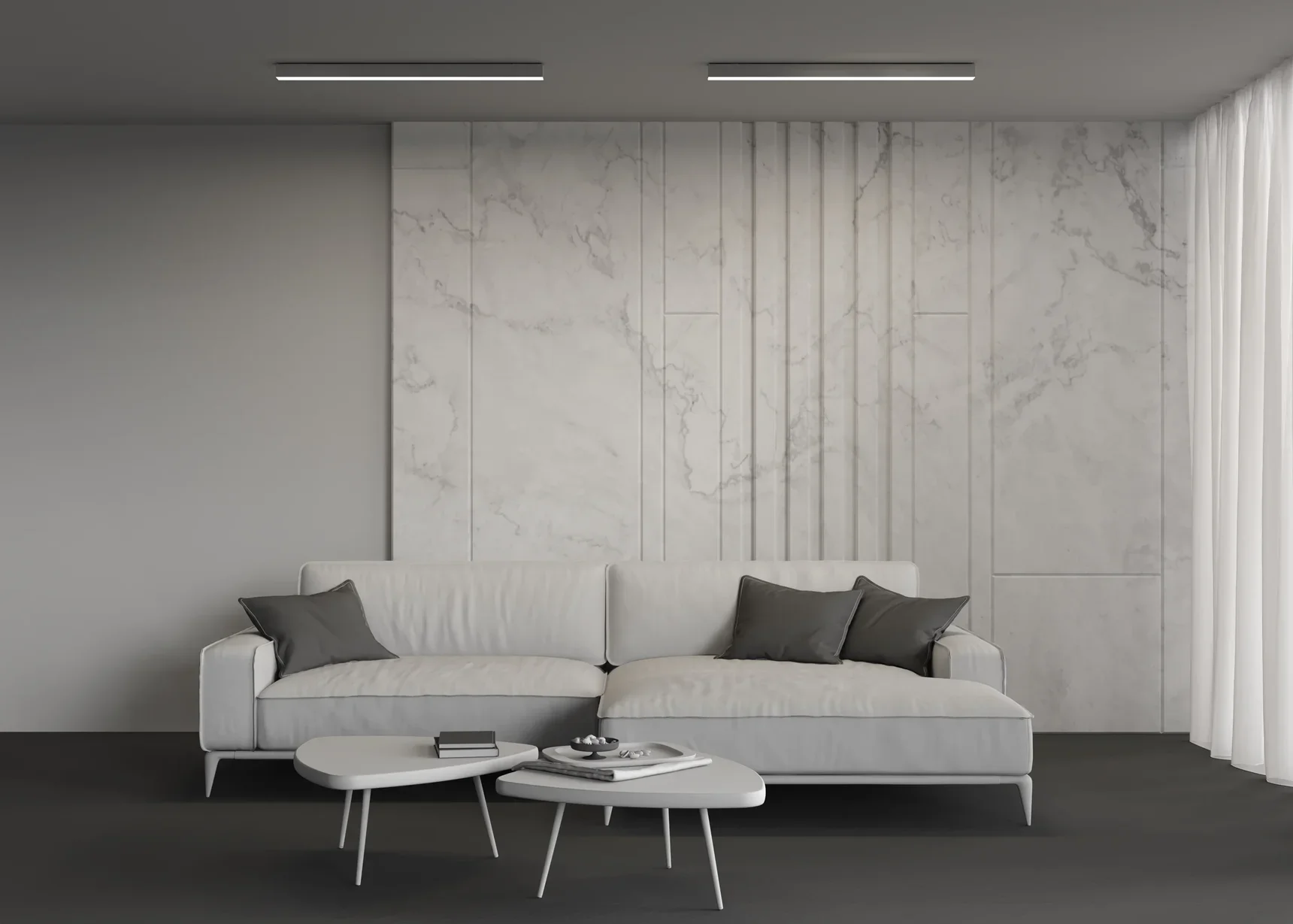 Линейный светильник накладной 4000K 50x50 24 Вт (Серебро, 1 м), LL311020