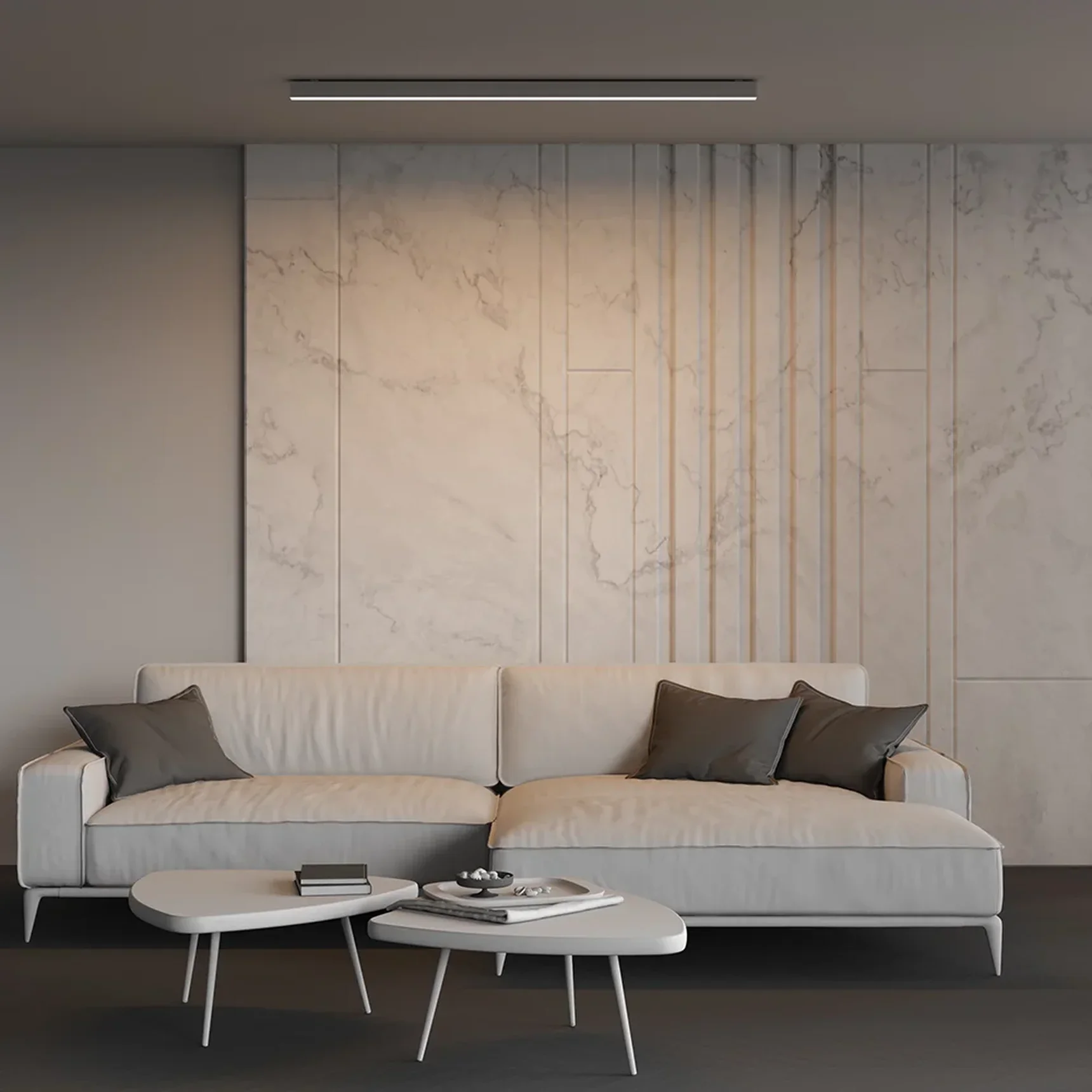 Линейный светильник накладной 3000K 50x50 36 Вт (Серебро, 1,5 м), LL311021