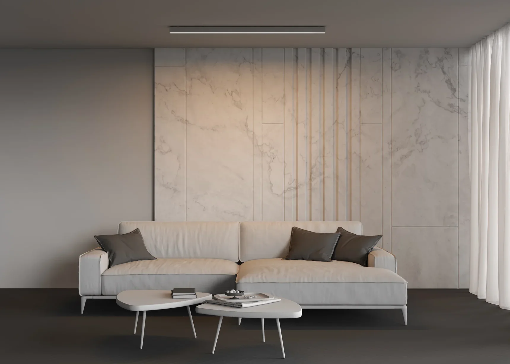 Линейный светильник накладной 3000K 50x50 36 Вт (Серебро, 1,5 м), LL311021