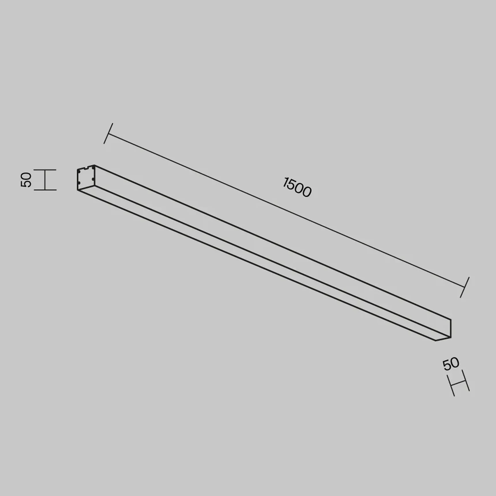 Линейный светильник накладной 4000K 50x50 36 Вт (Серебро, 1,5 м), LL311022