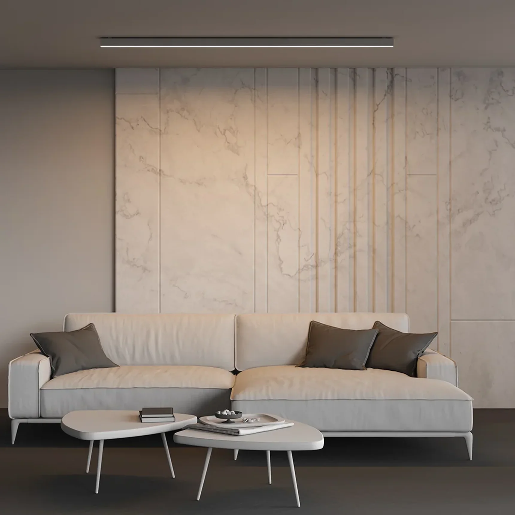 Линейный светильник накладной 3000K 50x50 48 Вт (Серебро, 2 м), LL311023