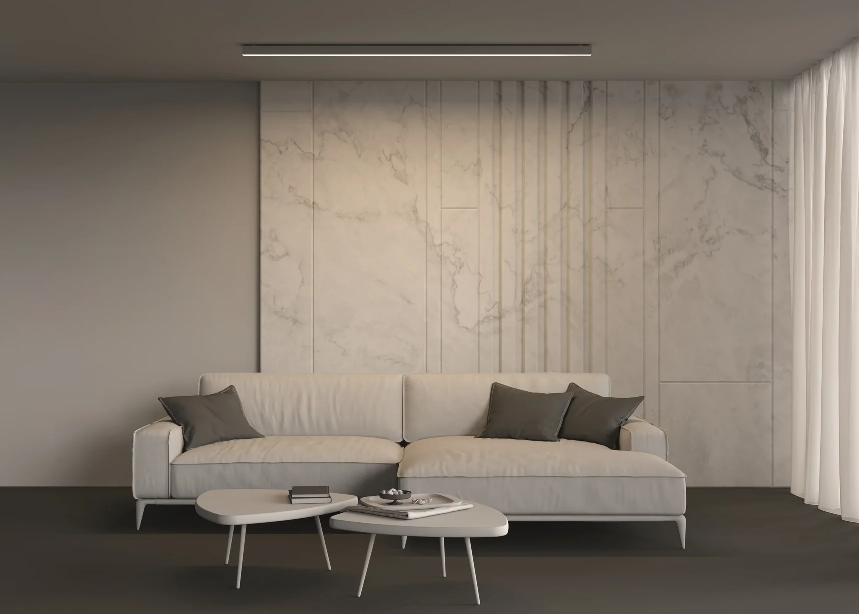 Линейный светильник накладной 4000K 50x50 48 Вт (Серебро, 2 м), LL311024