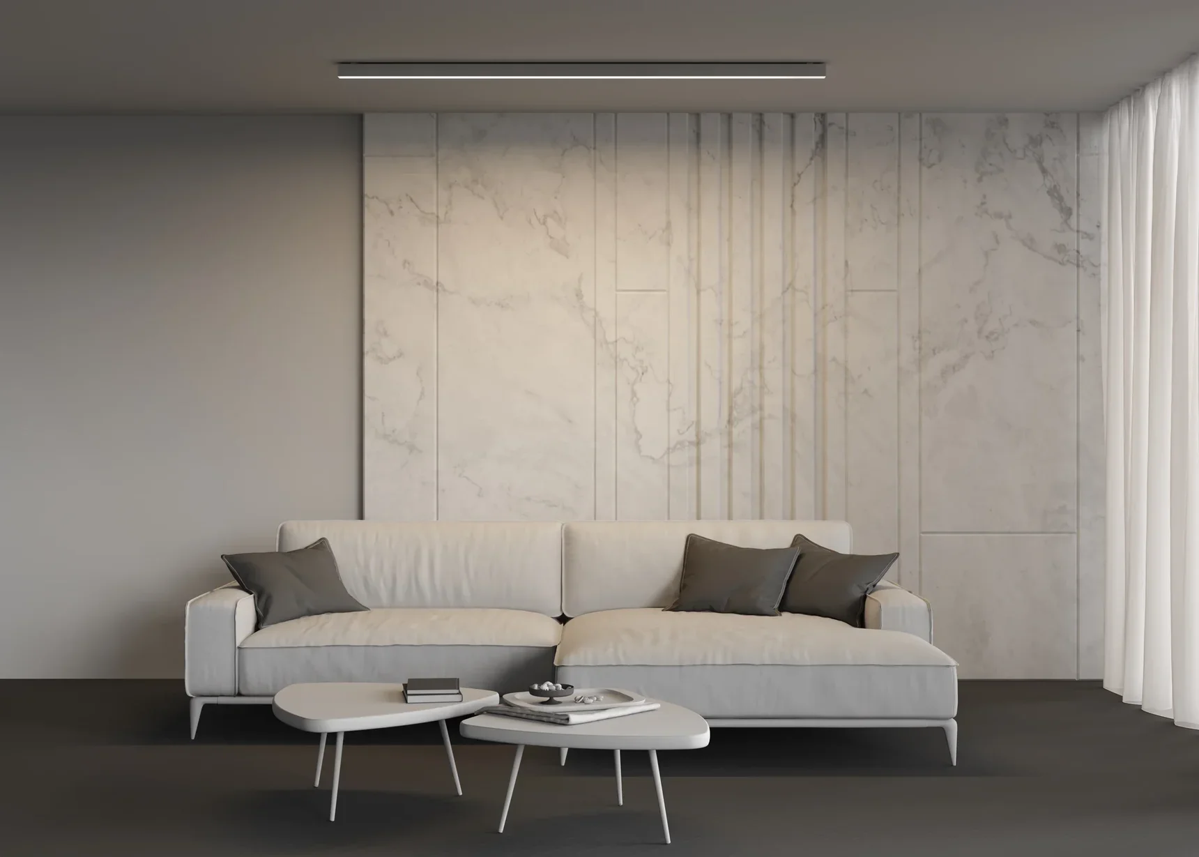 Линейный светильник накладной 4000K 50x50 48 Вт (Серебро, 2 м), LL311024