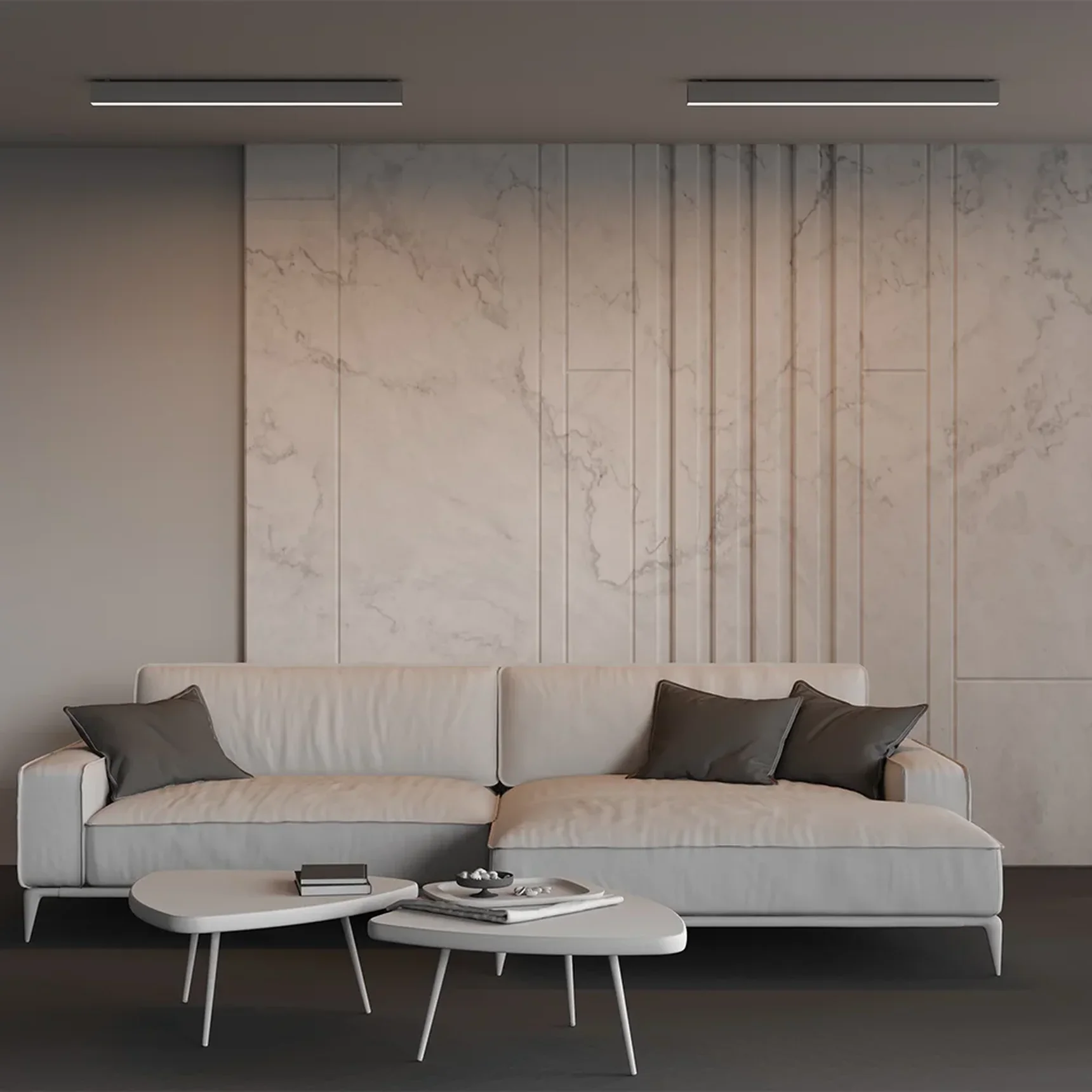 Линейный светильник накладной 3000K 35x67 24 Вт (Серебро, 1 м), LL311035