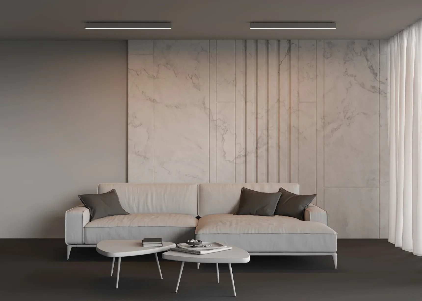 Линейный светильник накладной 3000K 35x67 24 Вт (Серебро, 1 м), LL311035