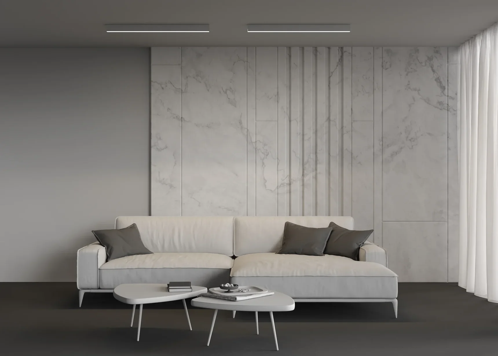 Линейный светильник накладной 4000K 35x67 24 Вт (Серебро, 1 м), LL311036