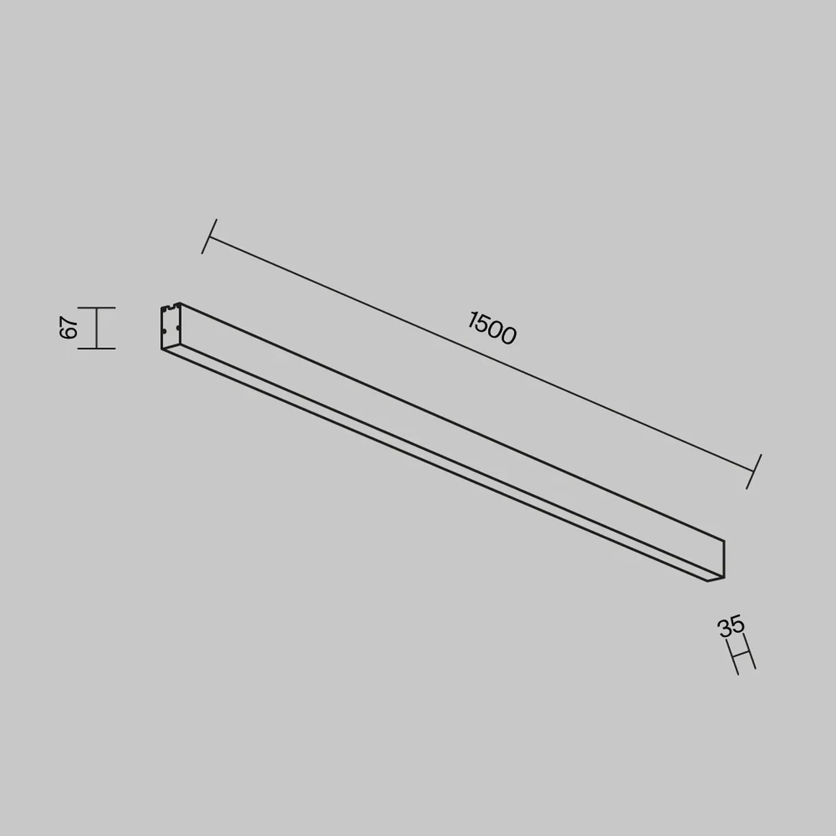 Линейный светильник накладной 4000K 35x67 36 Вт (Серебро, 1,5 м), LL311038