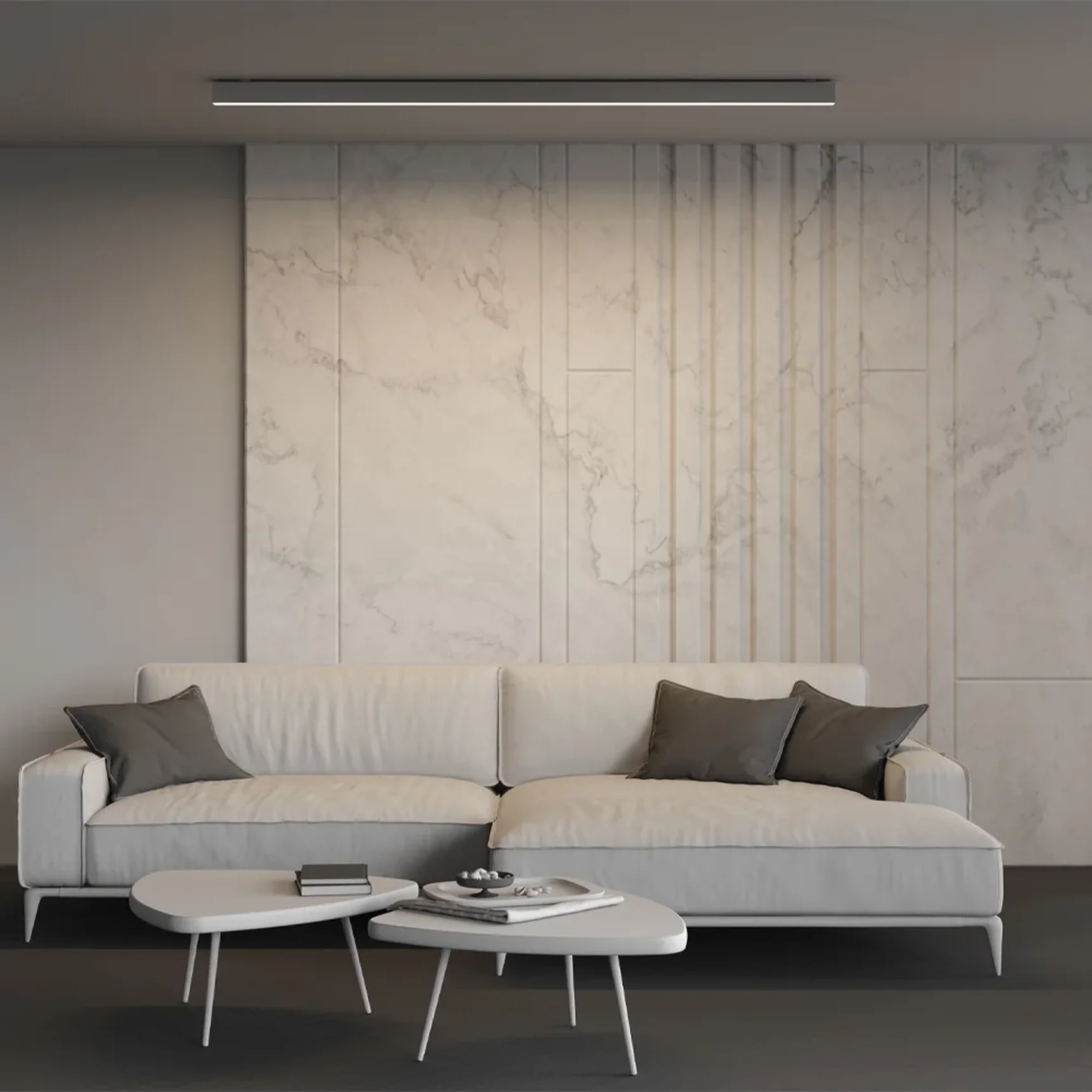 Линейный светильник накладной 4000K 35x67 48 Вт (Серебро, 2 м), LL311040