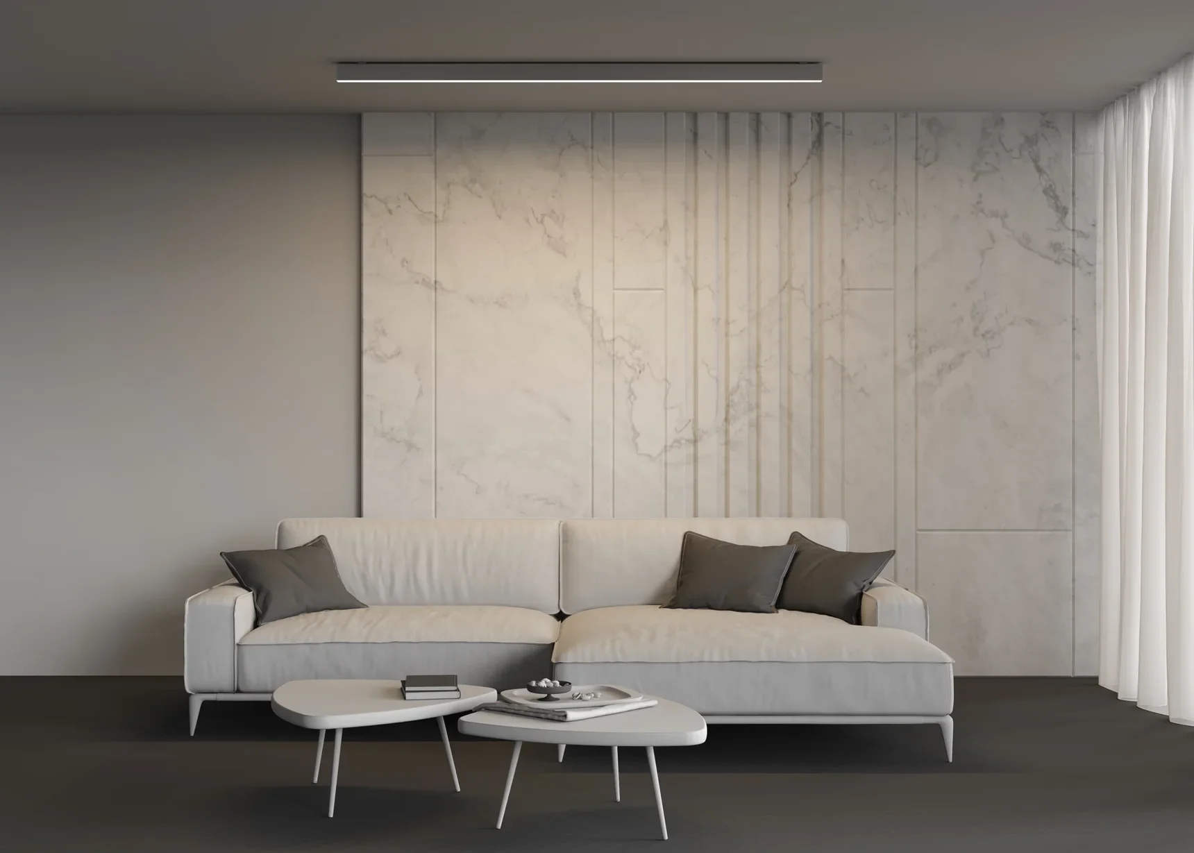 Линейный светильник накладной 4000K 35x67 48 Вт (Серебро, 2 м), LL311040