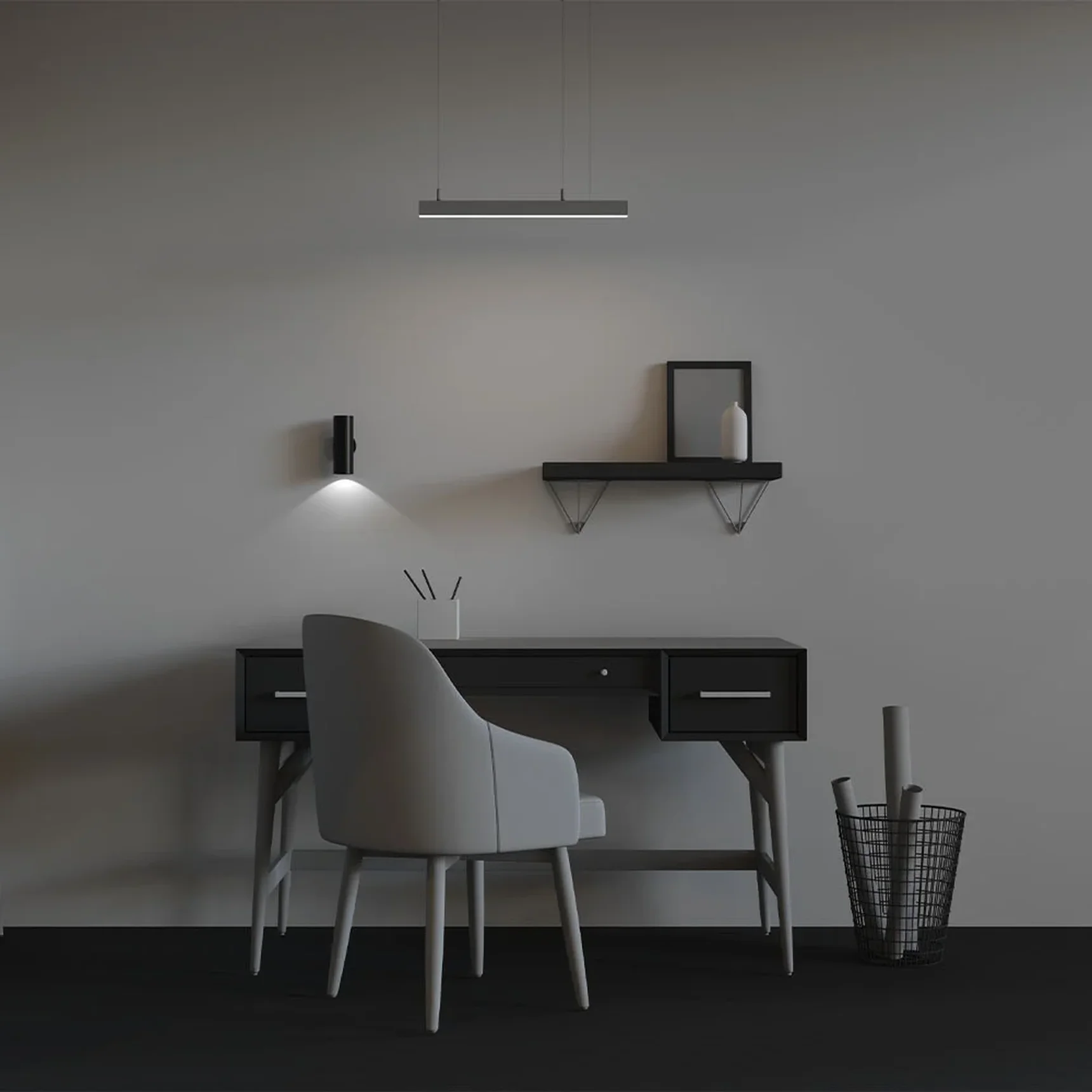 Линейный светильник подвесной 4000K 35x35 12 Вт (Серебро, 500 мм), LL312002