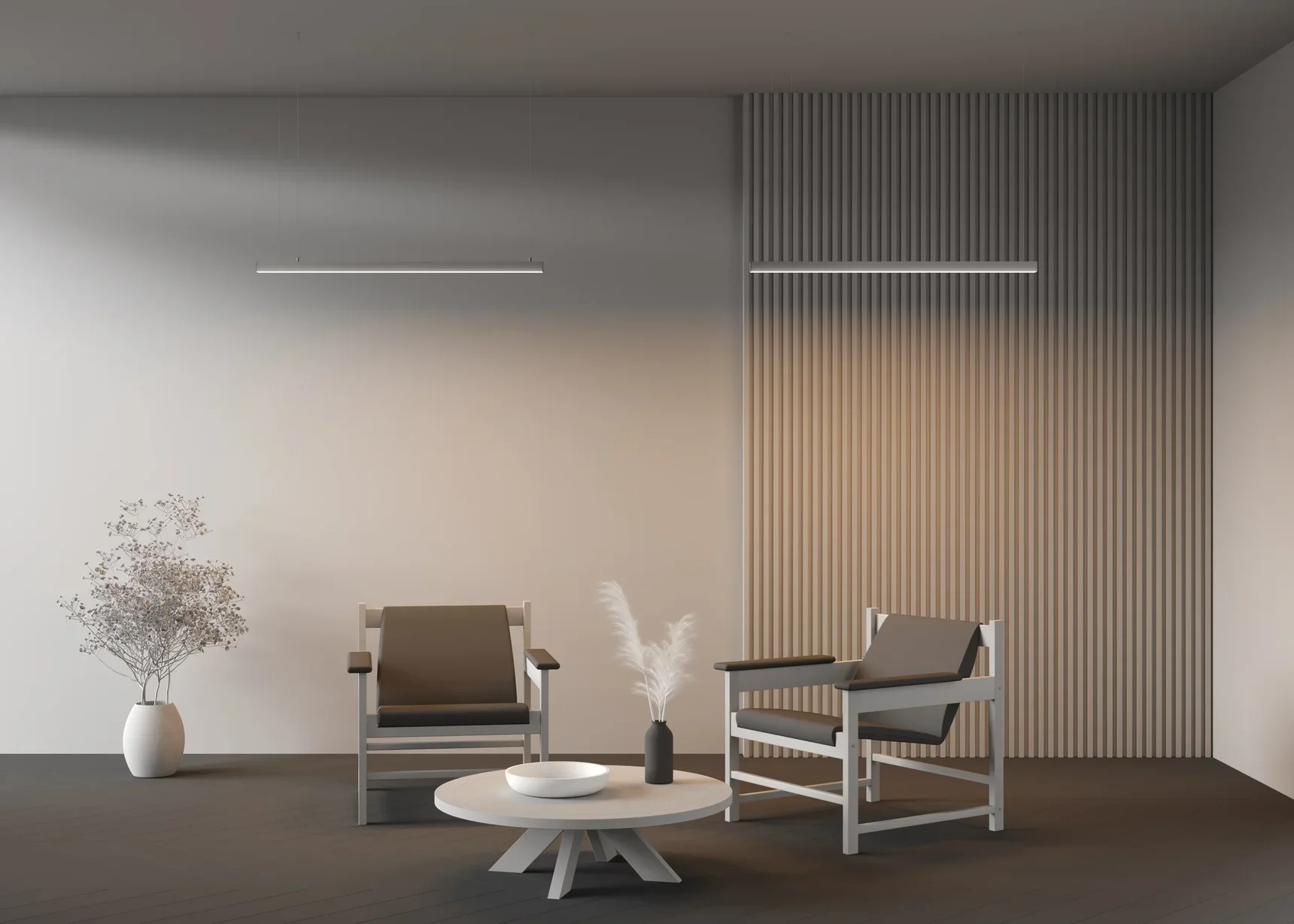 Линейный светильник подвесной 3000K 35x35 24 Вт (Серебро, 1 м), LL312003