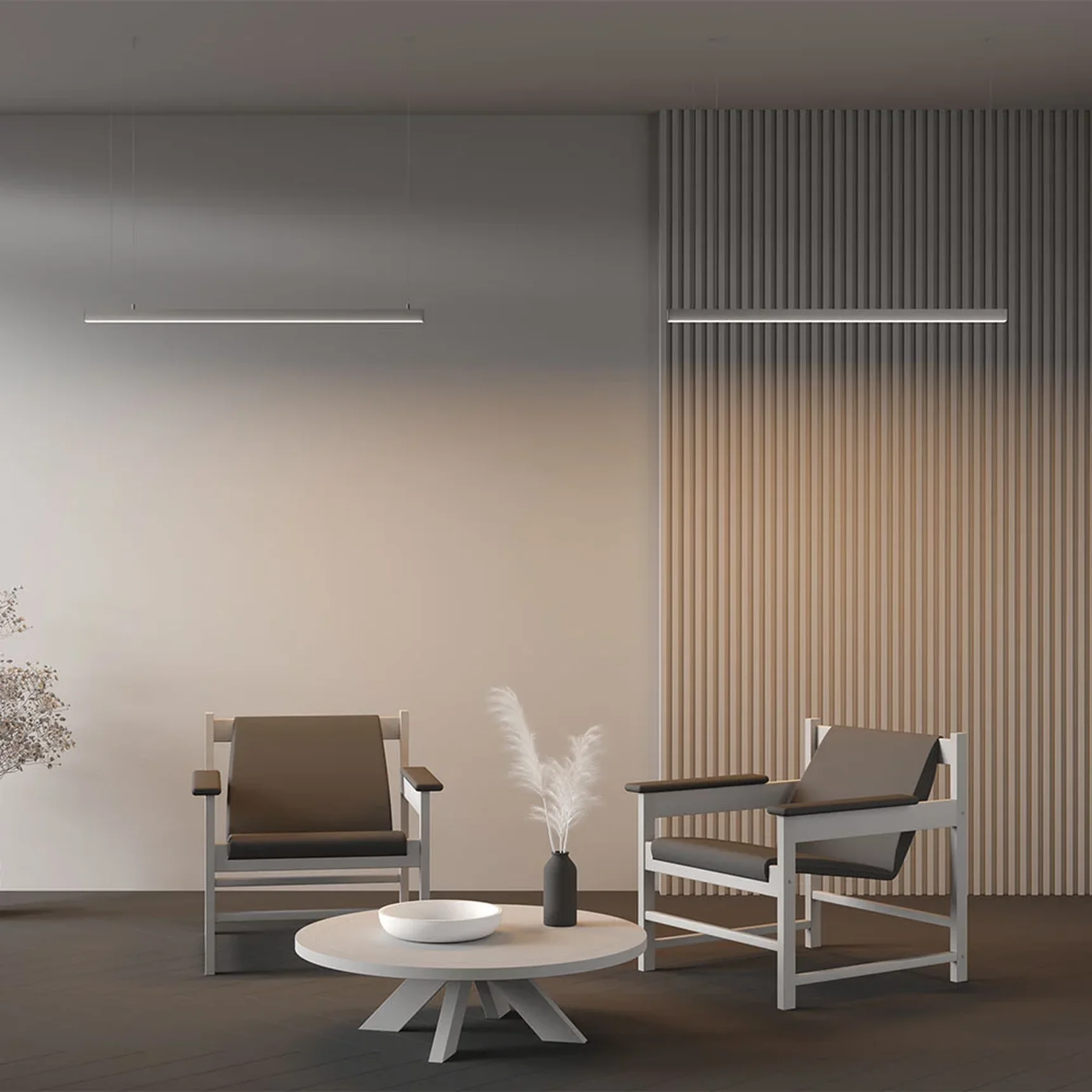 Линейный светильник подвесной 3000K 35x35 24 Вт (Серебро, 1 м), LL312003