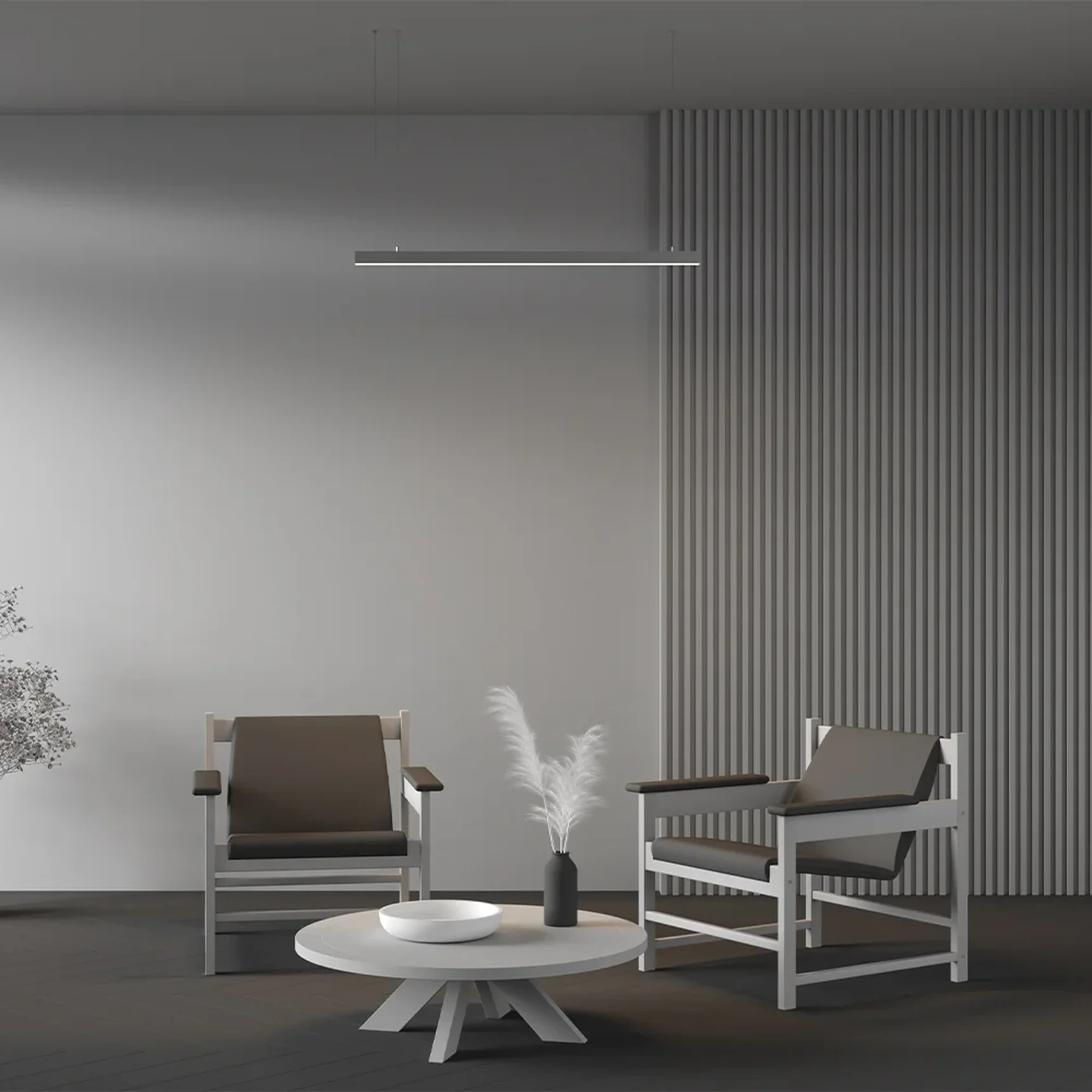 Линейный светильник подвесной 4000K 35x35 24 Вт (Серебро, 1 м), LL312004