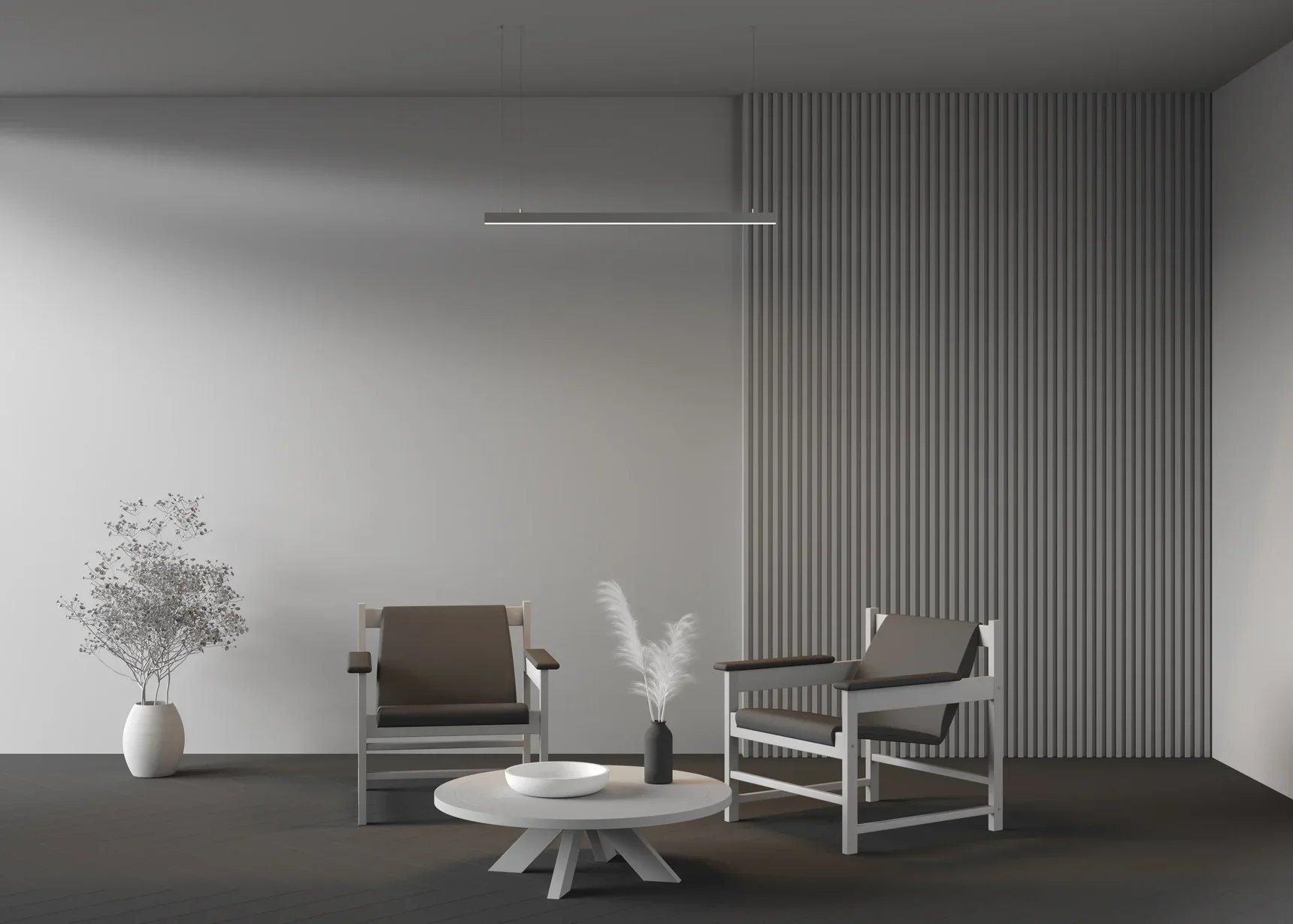 Линейный светильник подвесной 4000K 35x35 24 Вт (Серебро, 1 м), LL312004