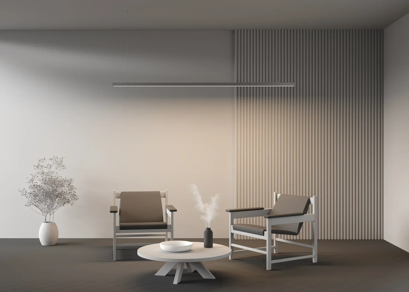 Линейный светильник подвесной 3000K 35x35 48 Вт (Серебро, 2 м), LL312007