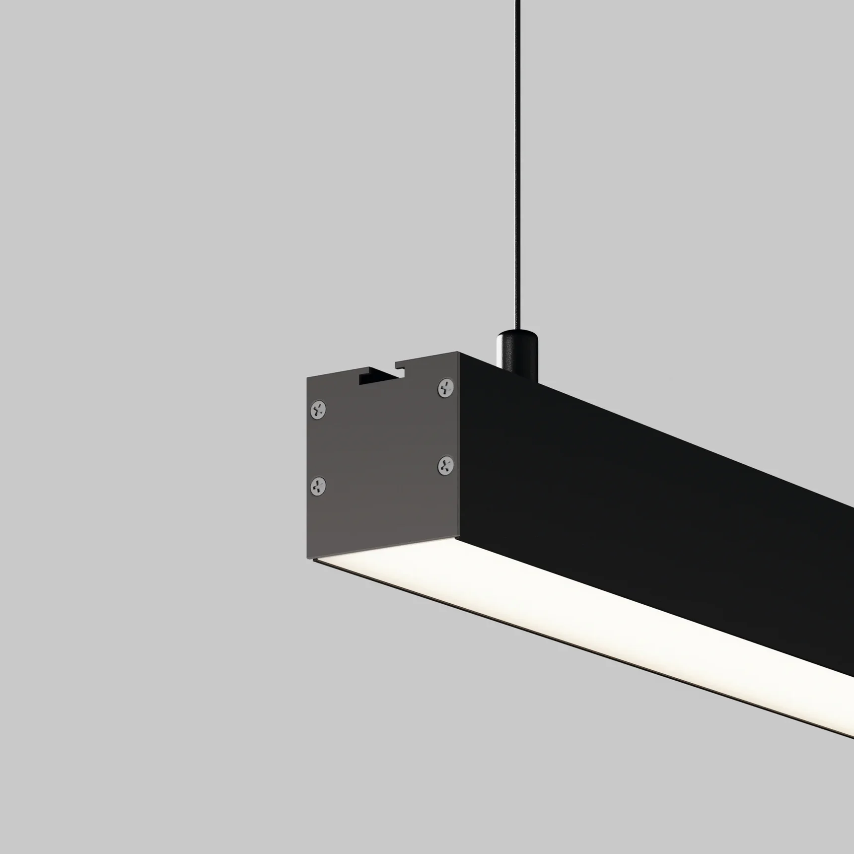 Линейный светильник подвесной 4000K 35x35 48 Вт (Черный, 2 м), LL312016