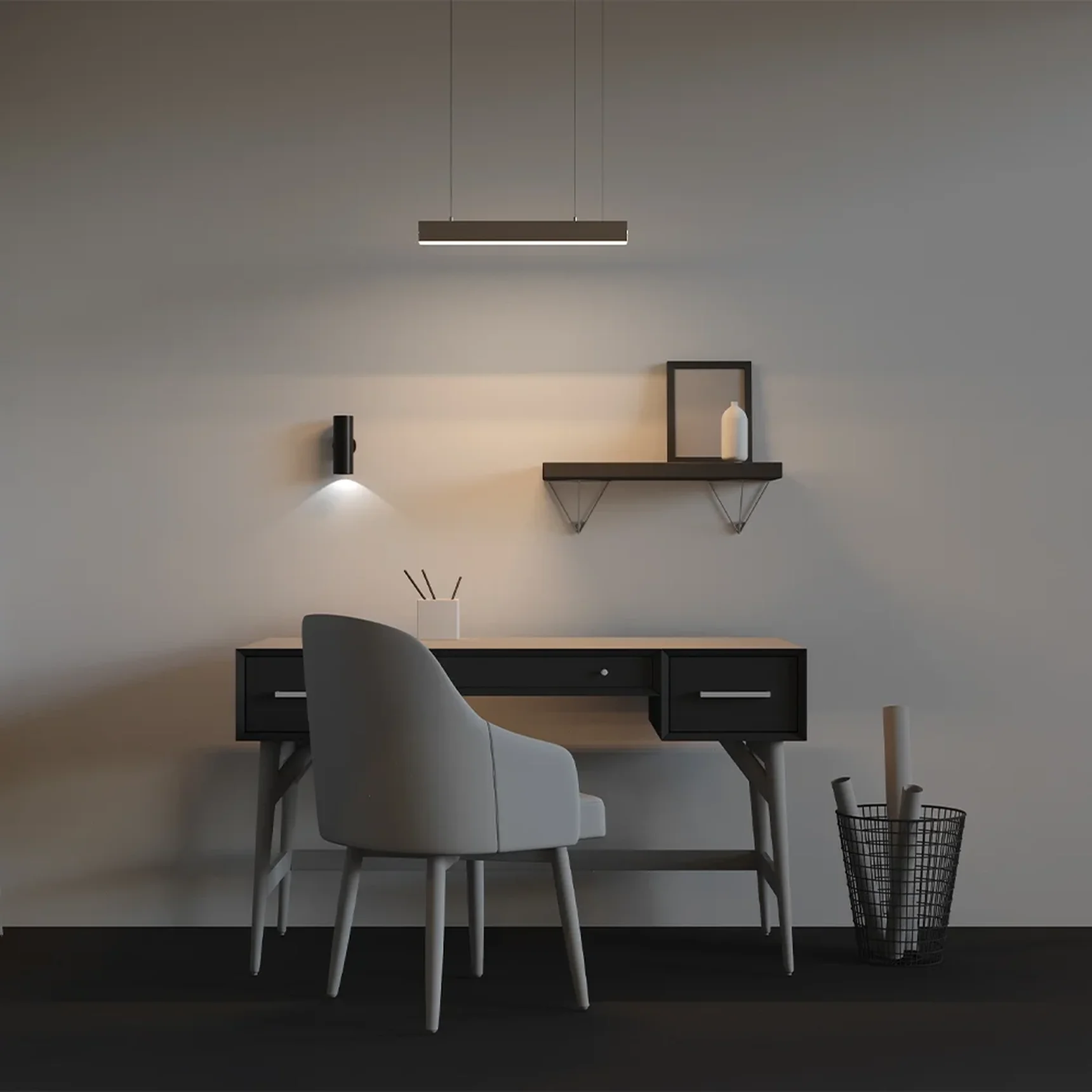 Линейный светильник подвесной 3000K 50x50 12 Вт (Серебро, 500 мм), LL312017