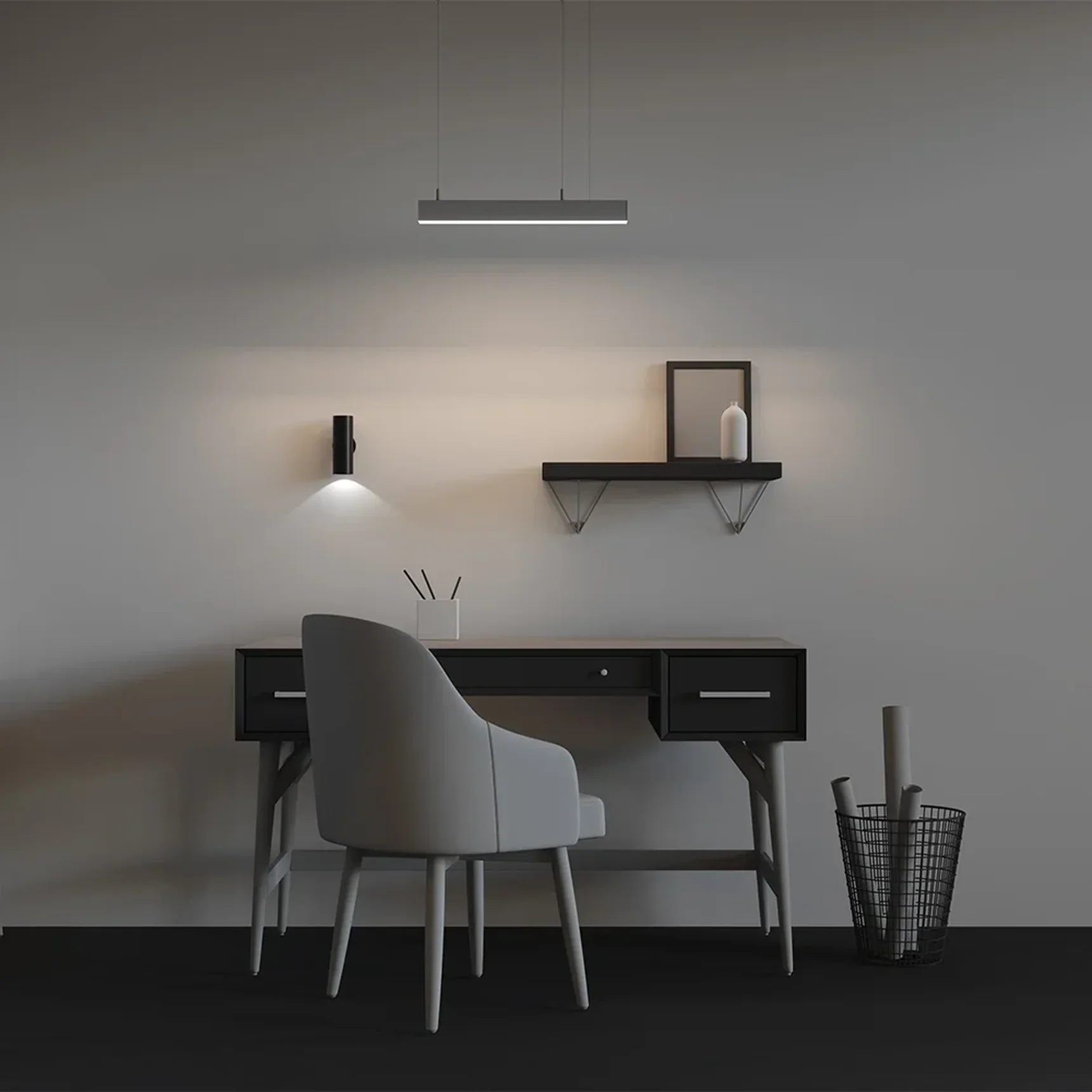 Линейный светильник подвесной 4000K 50x50 12 Вт (Серебро, 500 мм), LL312018