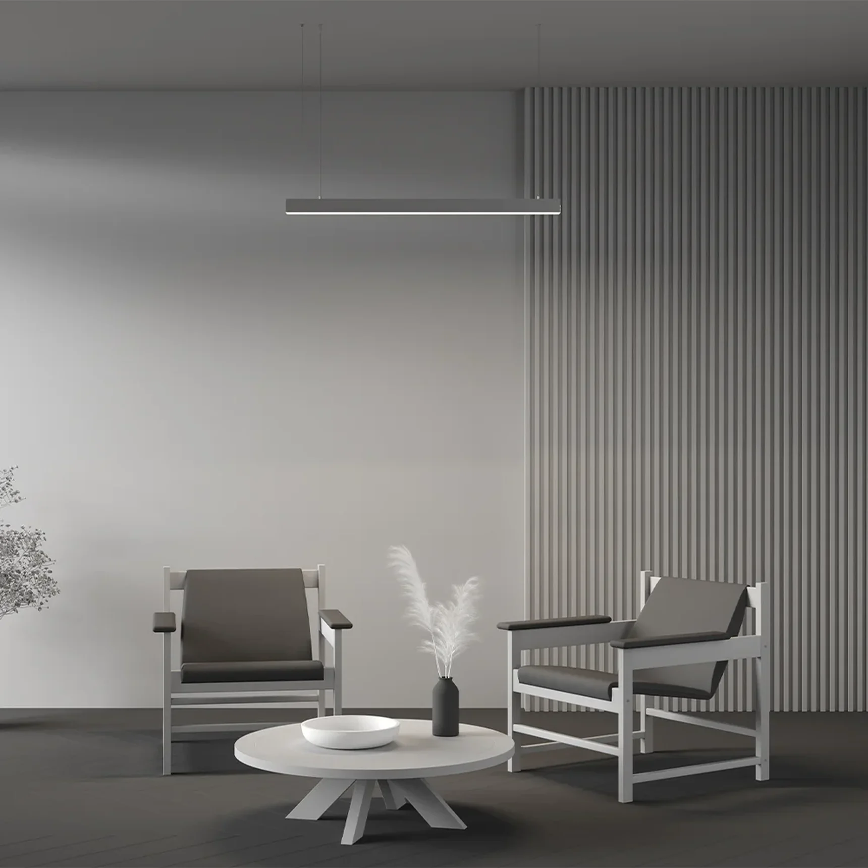 Линейный светильник подвесной 4000K 50x50 24 Вт (Серебро, 1 м), LL312020