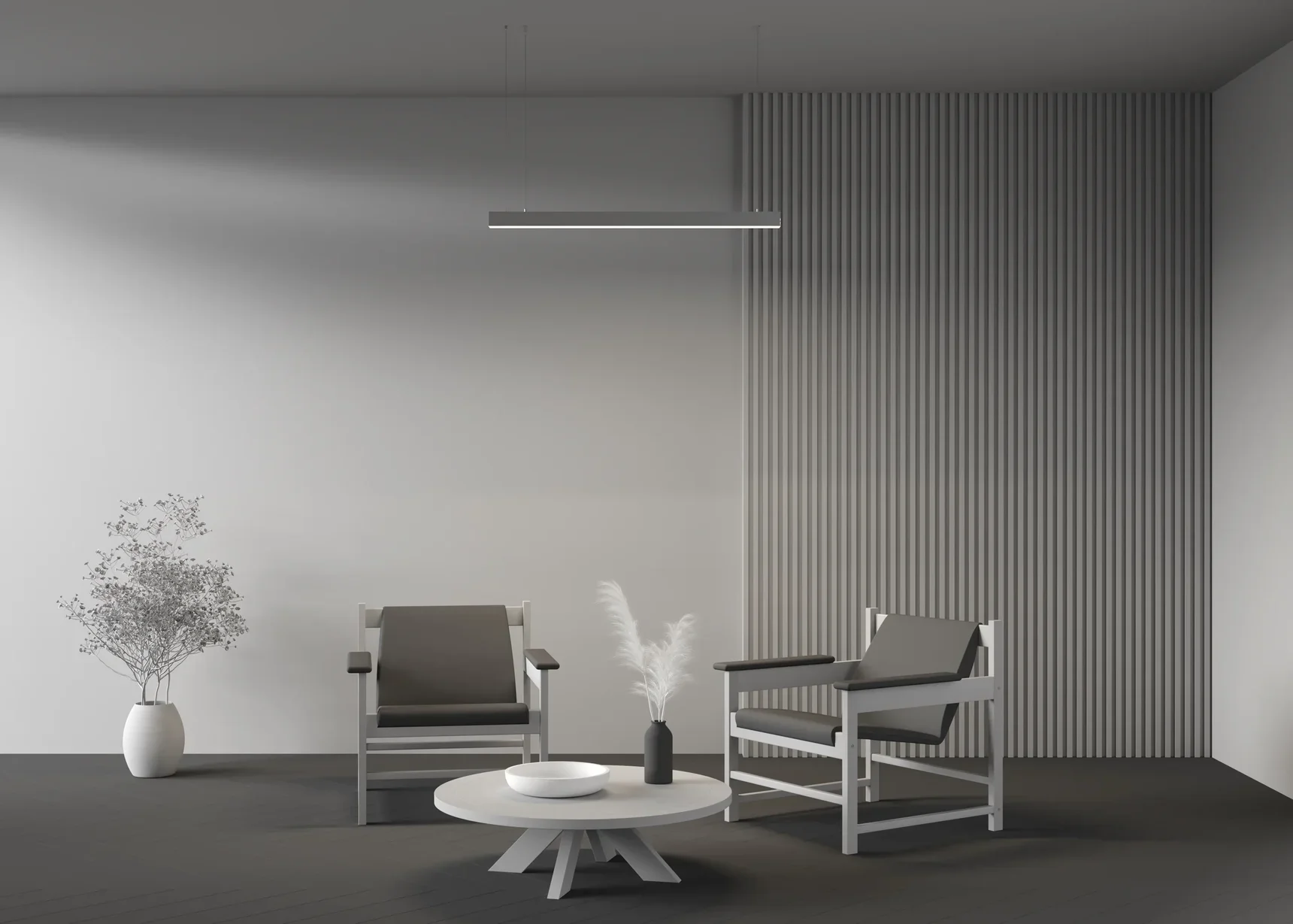 Линейный светильник подвесной 4000K 50x50 24 Вт (Серебро, 1 м), LL312020