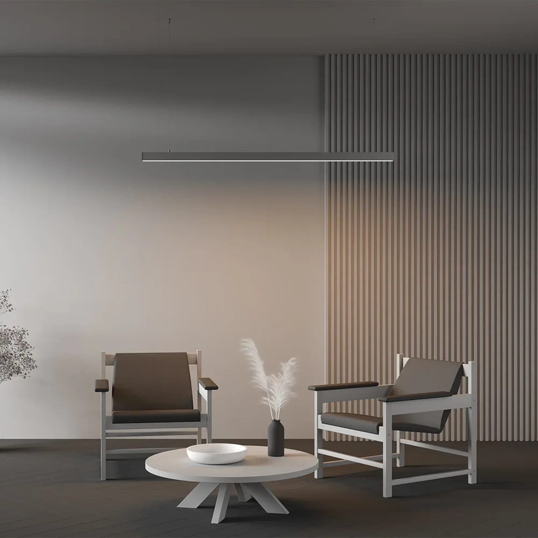 Линейный светильник подвесной 3000K 50x50 36 Вт (Серебро, 1,5 м), LL312021