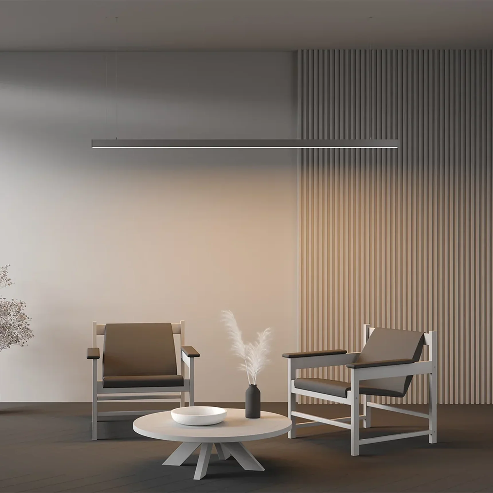 Линейный светильник подвесной 3000K 50x50 48 Вт (Серебро, 2 м), LL312023