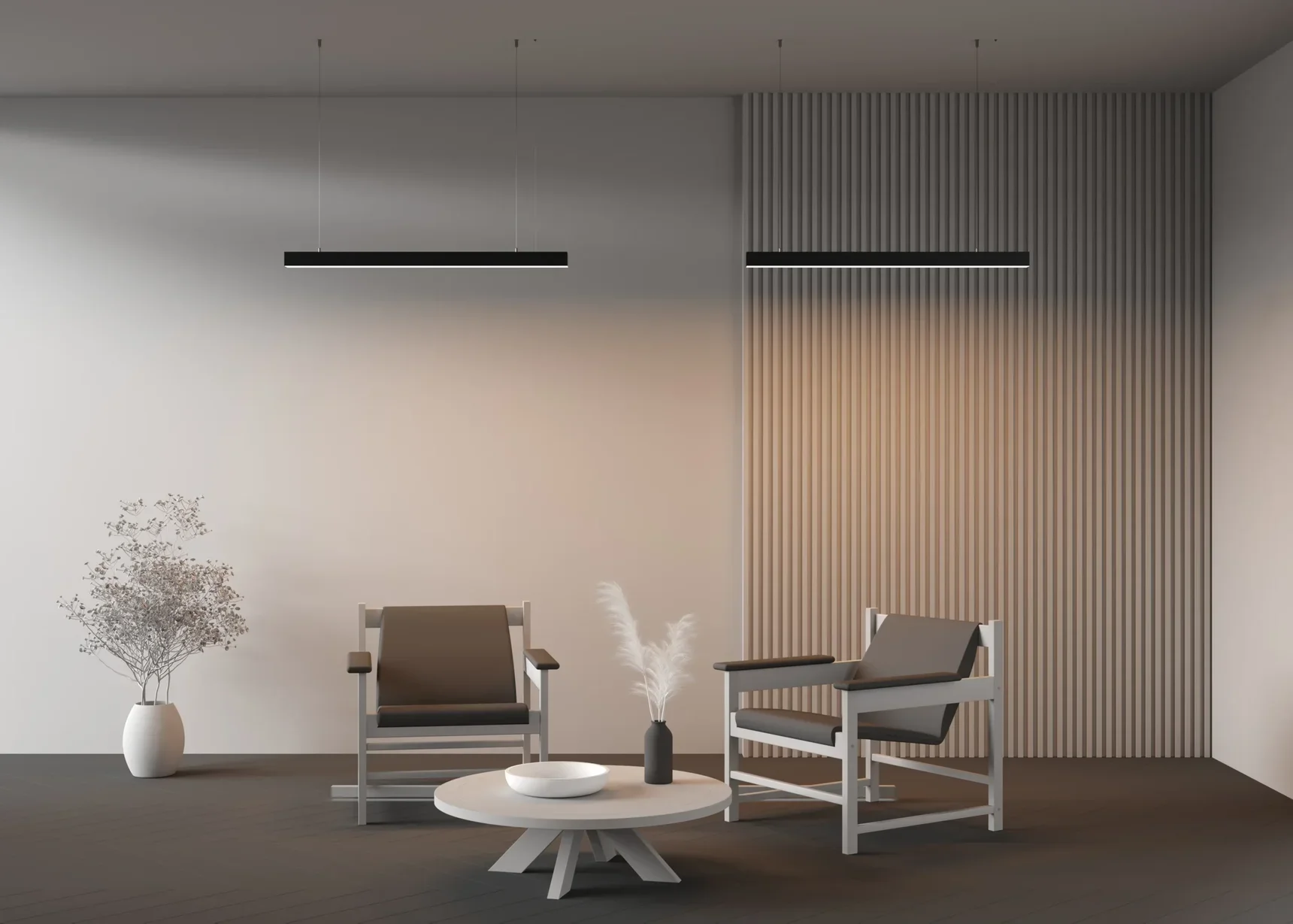 Линейный светильник подвесной 3000K 50x50 24 Вт (Черный, 1 м), LL312027