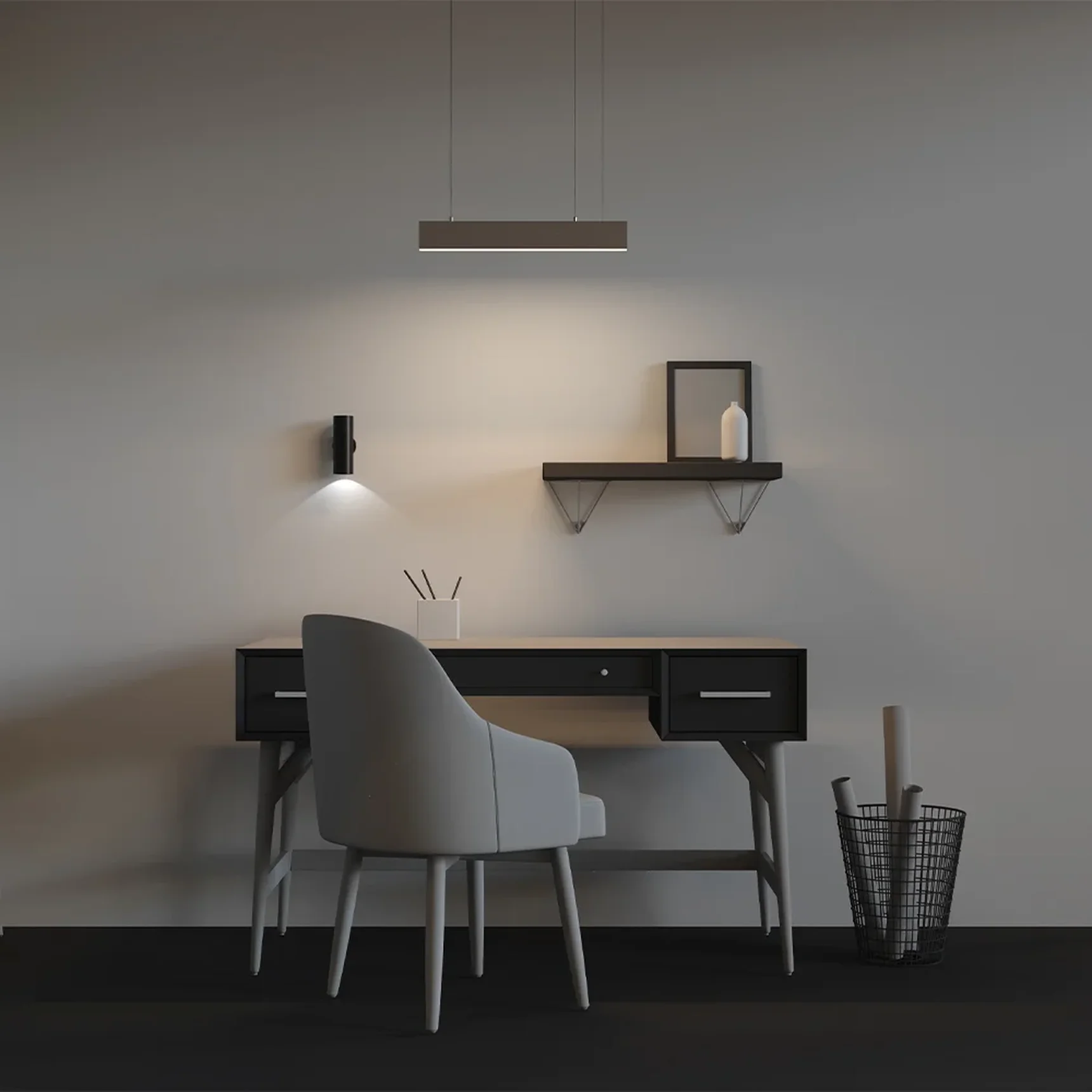 Линейный светильник подвесной 3000K 35x67 12 Вт (Серебро, 500 мм), LL312033