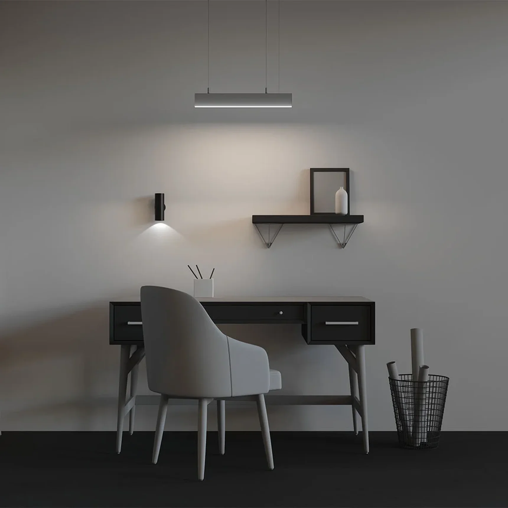 Линейный светильник подвесной 4000K 35x67 12 Вт (Серебро, 500 мм), LL312034