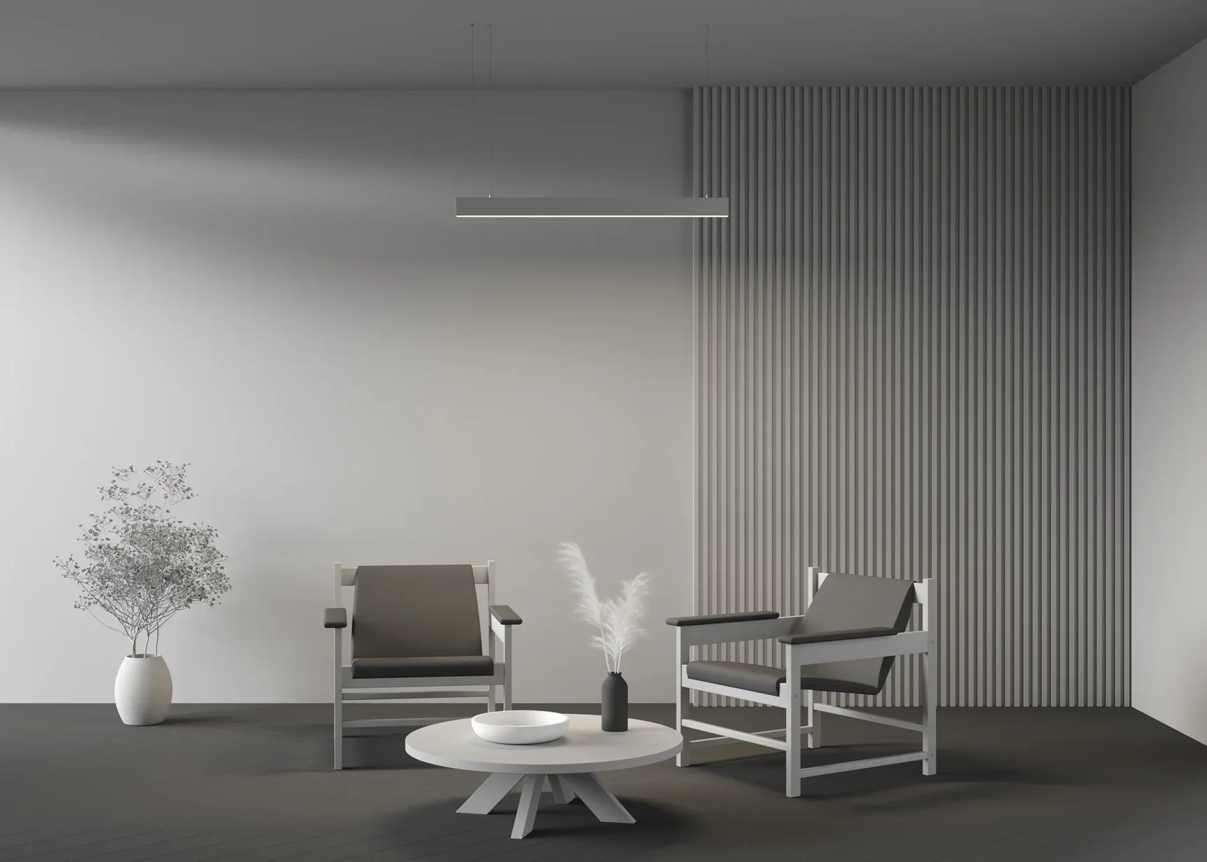 Линейный светильник подвесной 4000K 35x67 24 Вт (Серебро, 1 м), LL312036