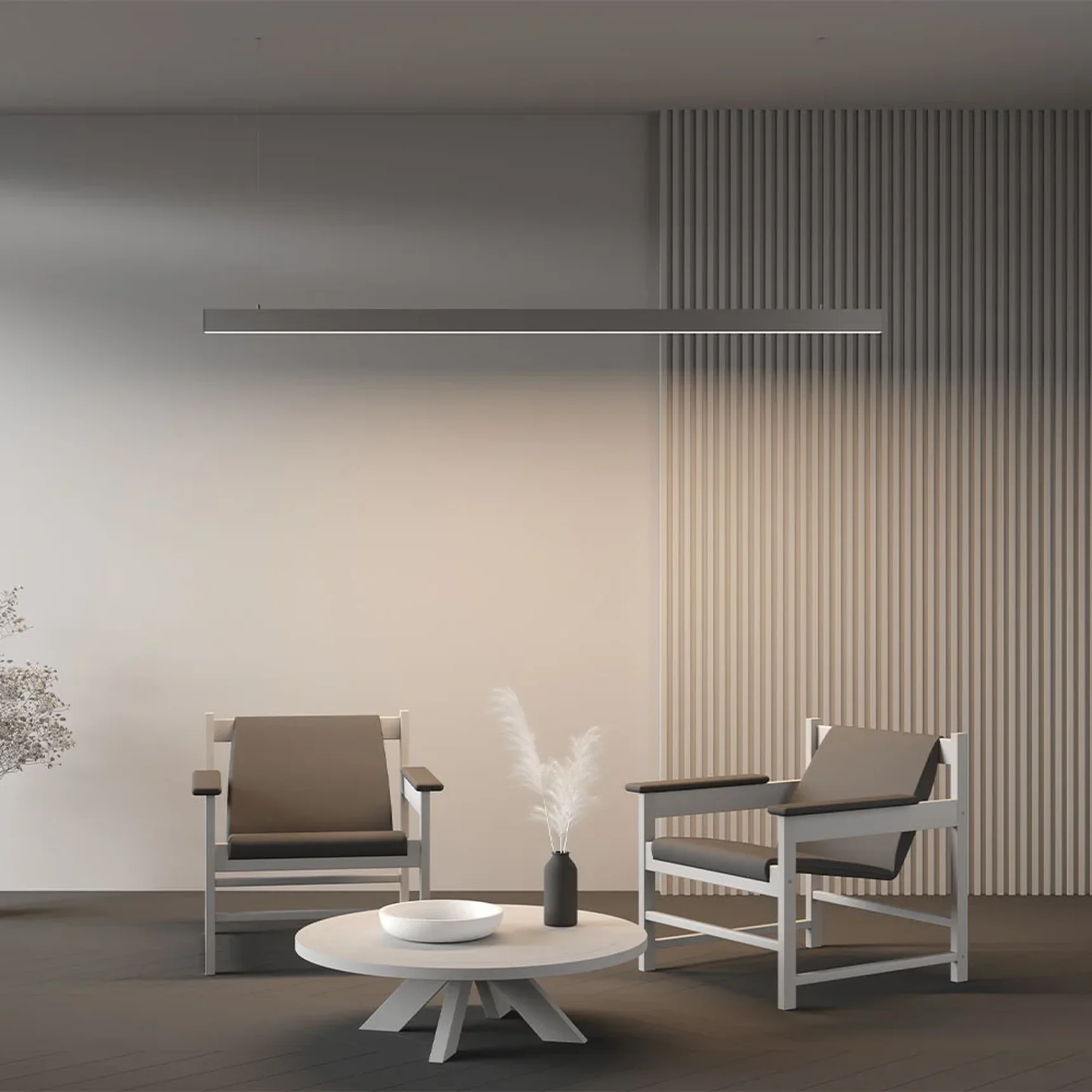 Линейный светильник подвесной 4000K 35x67 48 Вт (Серебро, 2 м), LL312040