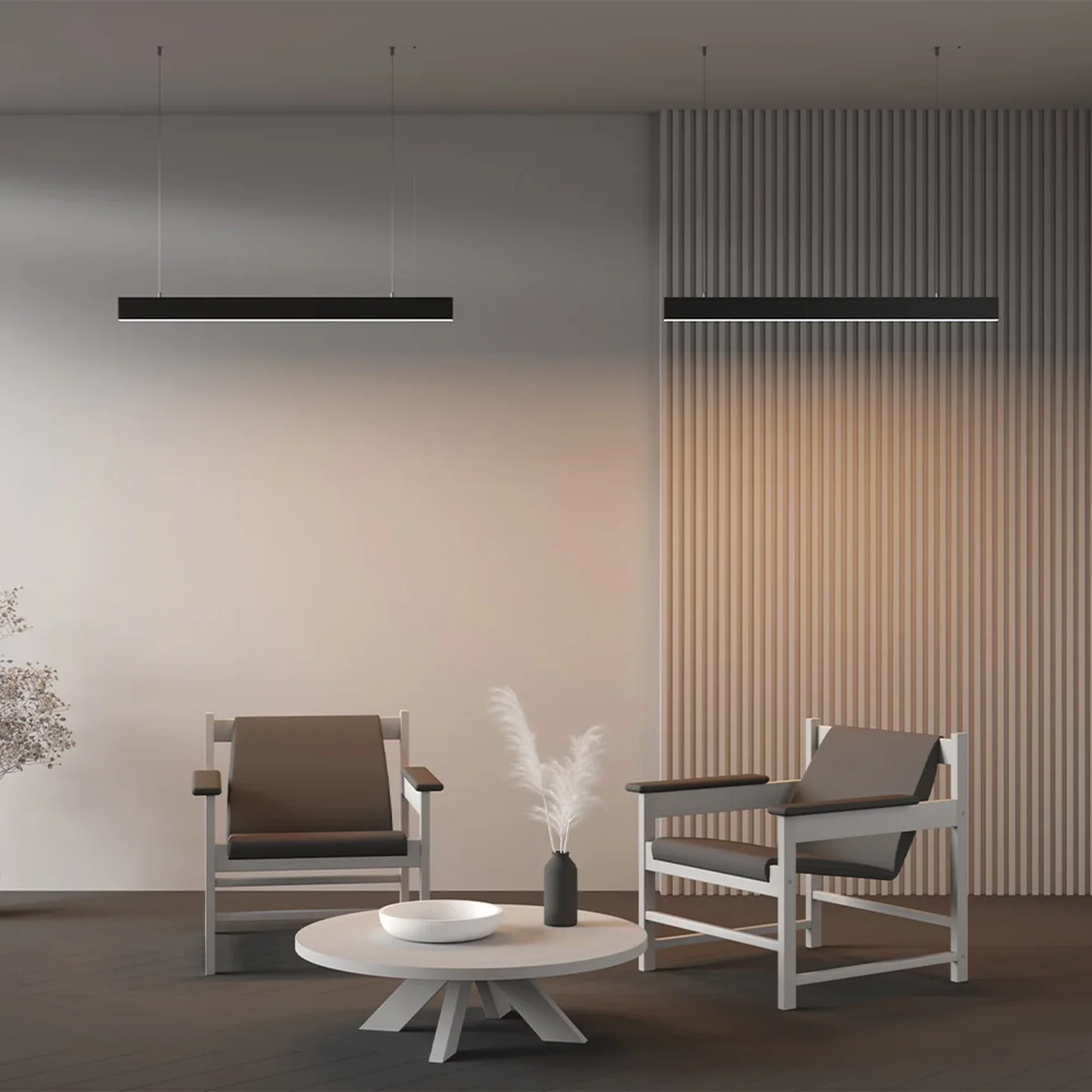 Линейный светильник подвесной 3000K 35x67 24 Вт (Черный, 1 м), LL312043