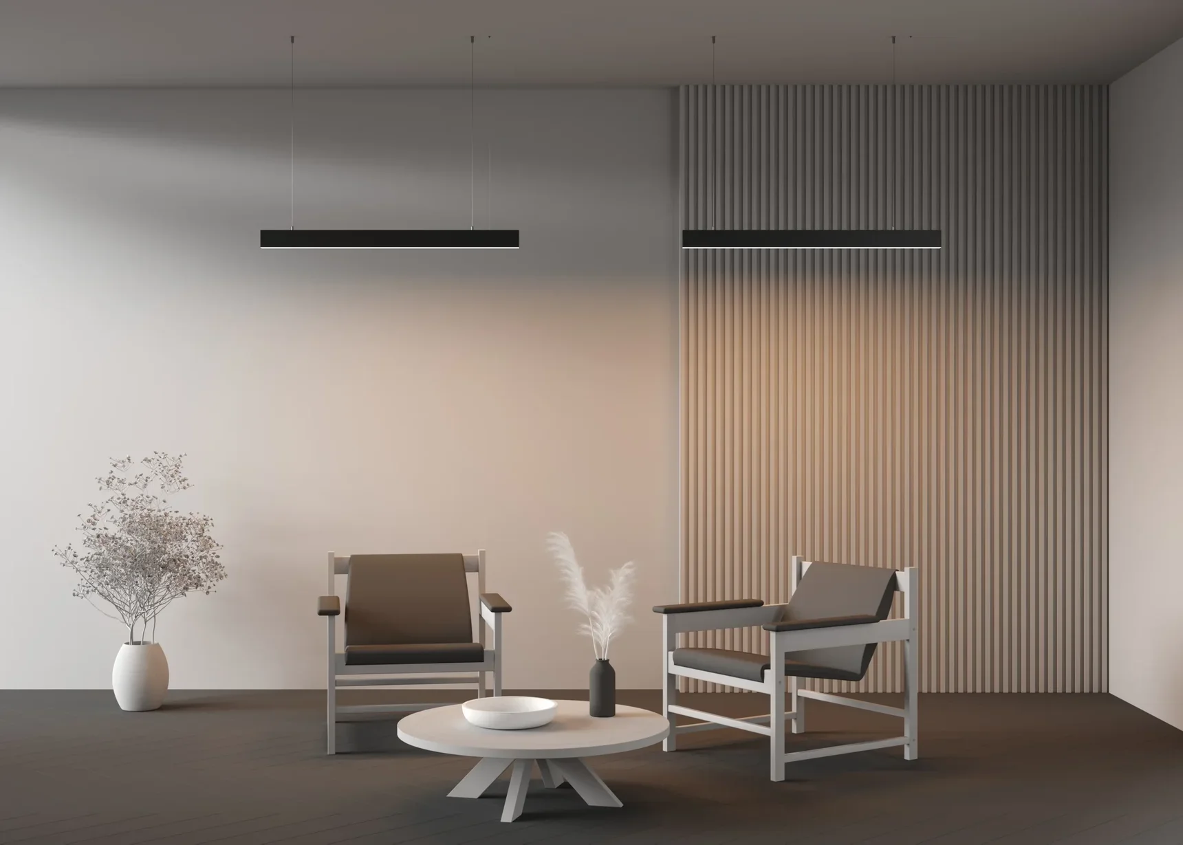 Линейный светильник подвесной 3000K 35x67 24 Вт (Черный, 1 м), LL312043