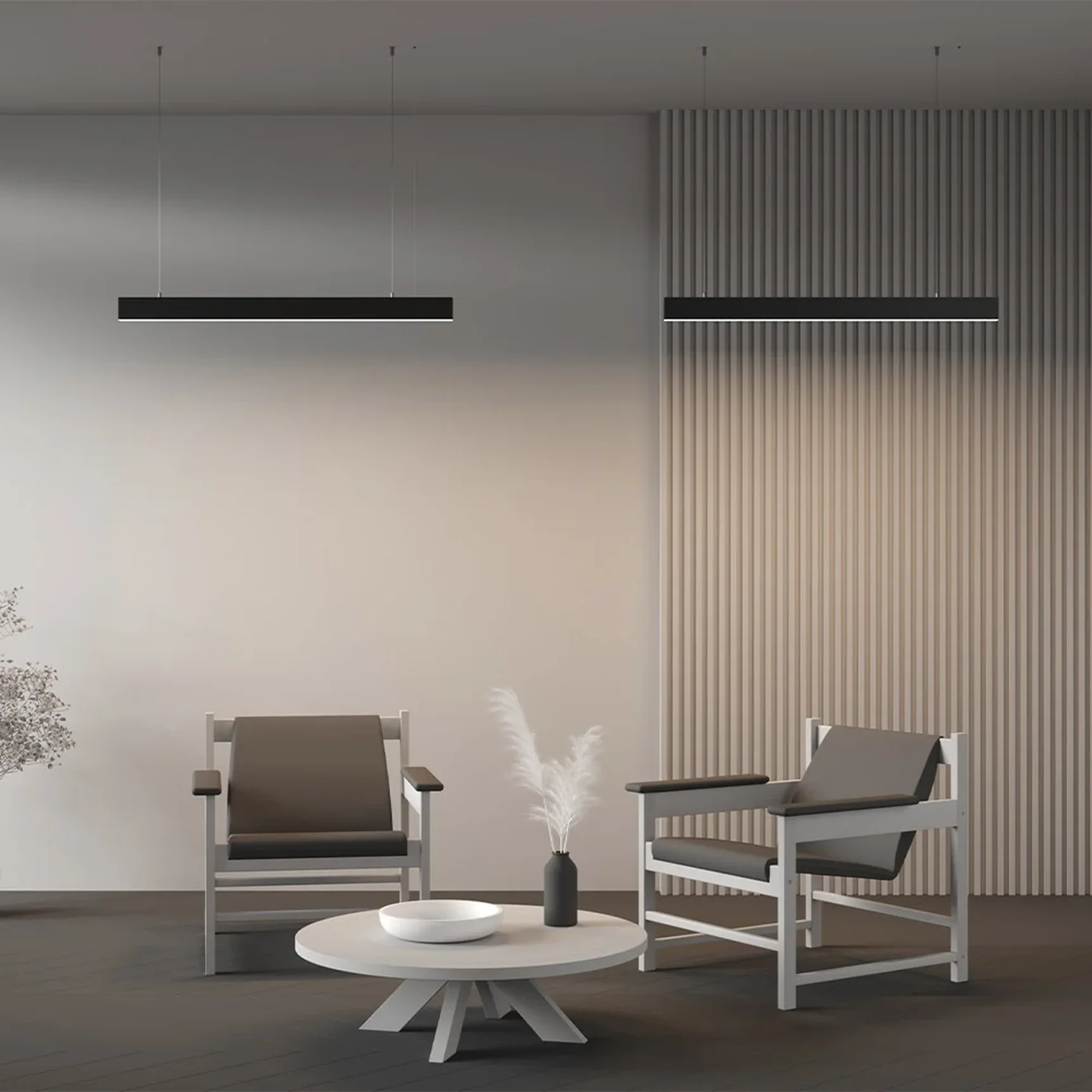 Линейный светильник подвесной 4000K 35x67 24 Вт (Черный, 1 м), LL312044