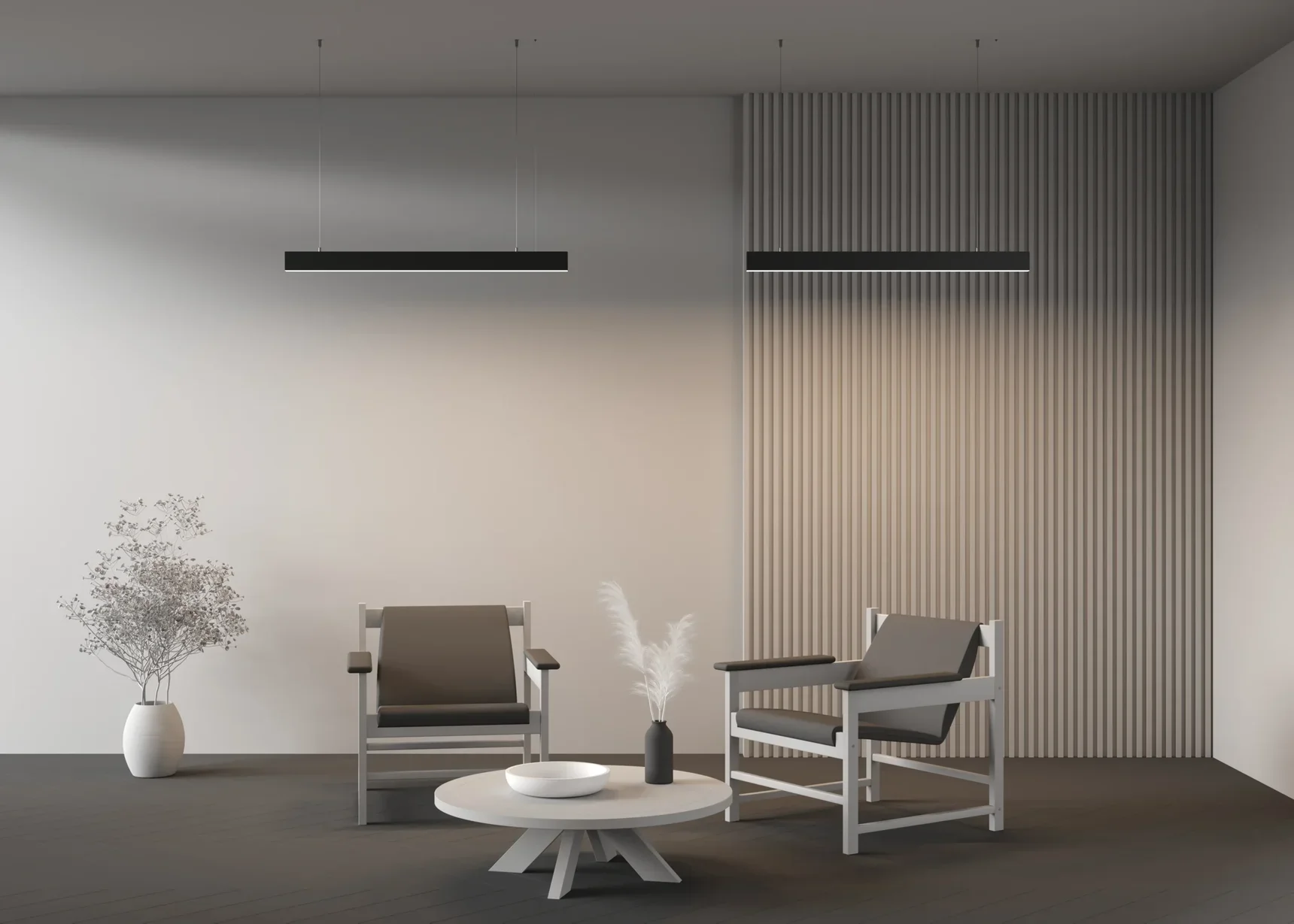 Линейный светильник подвесной 4000K 35x67 24 Вт (Черный, 1 м), LL312044