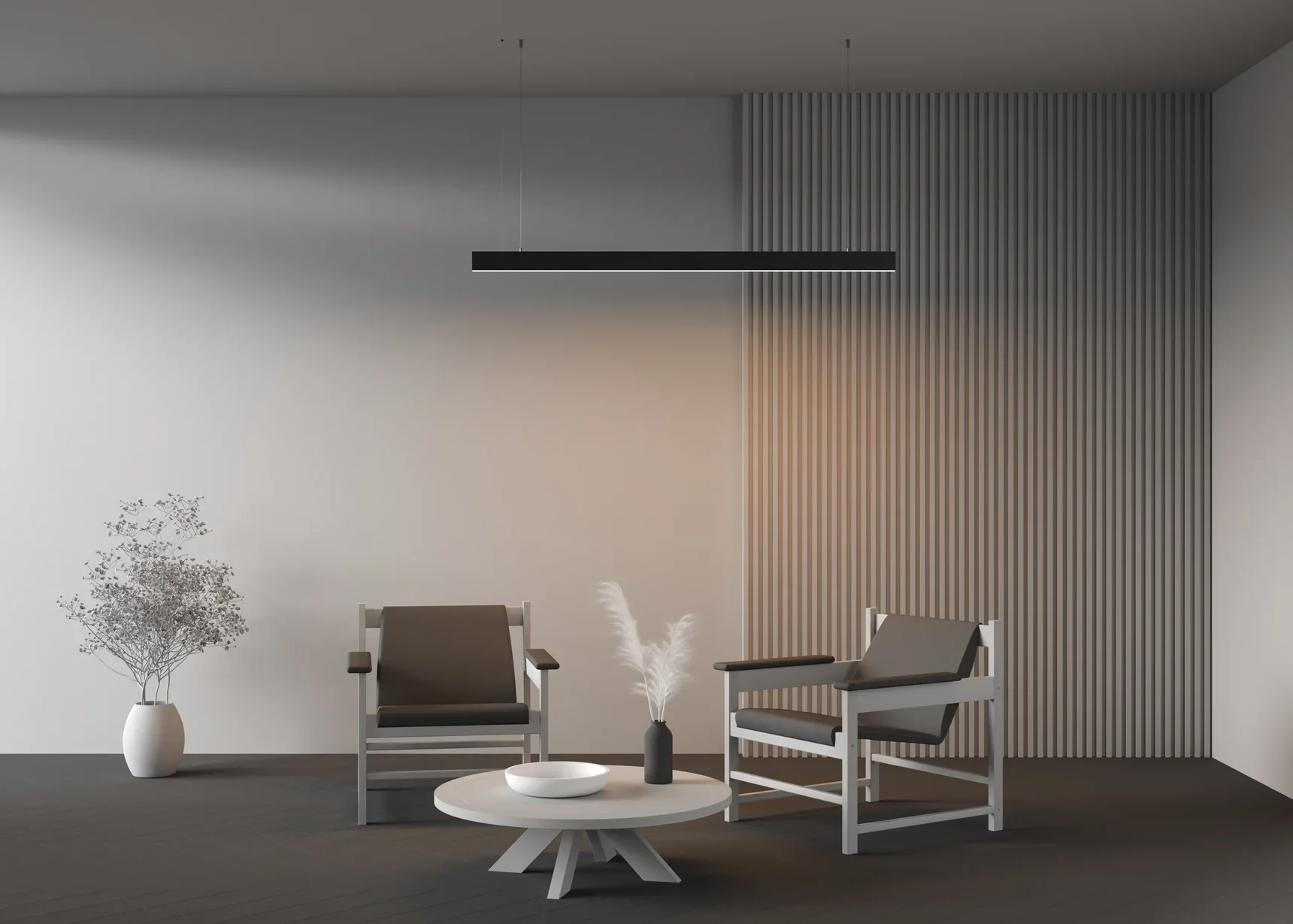 Линейный светильник подвесной 3000K 35x67 36 Вт (Черный, 1,5 м), LL312045