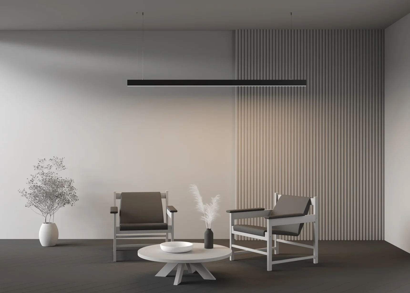 Линейный светильник подвесной 4000K 35x67 48 Вт (Черный, 2 м), LL312048