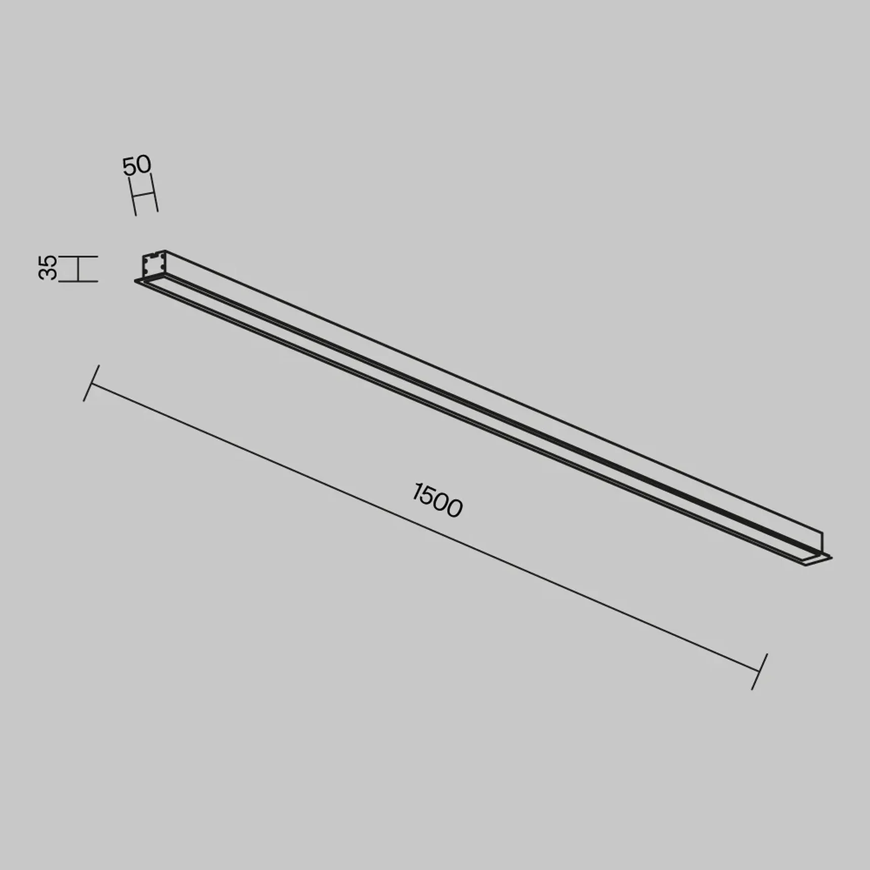 Линейный светильник встраиваемый 4000K 50x35 36 Вт (Серебро, 1,5 м), LL313006
