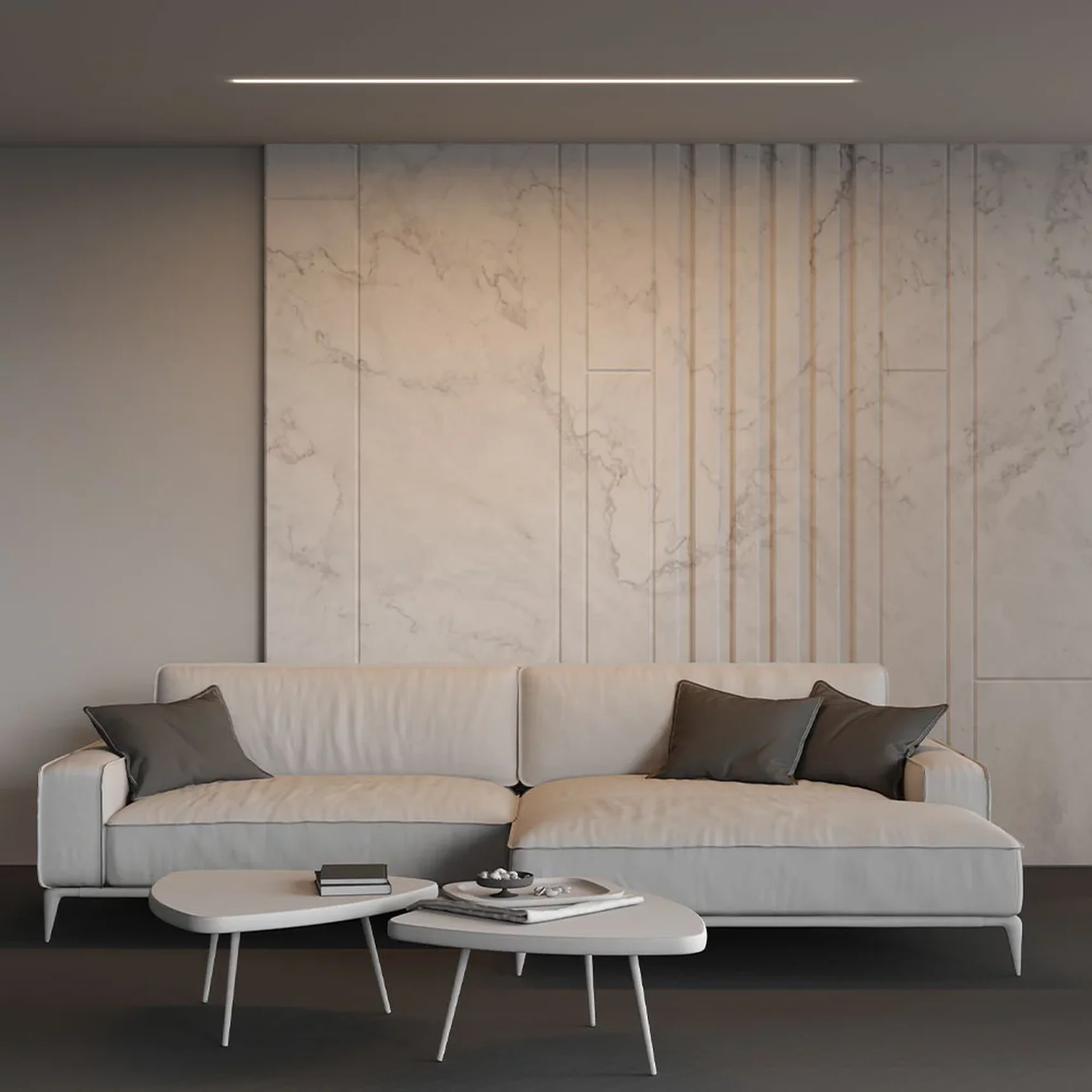 Линейный светильник встраиваемый 3000K 50x35 48 Вт (Серебро, 2 м), LL313007